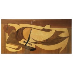 1950s Abstract Italian Marquetry Panel