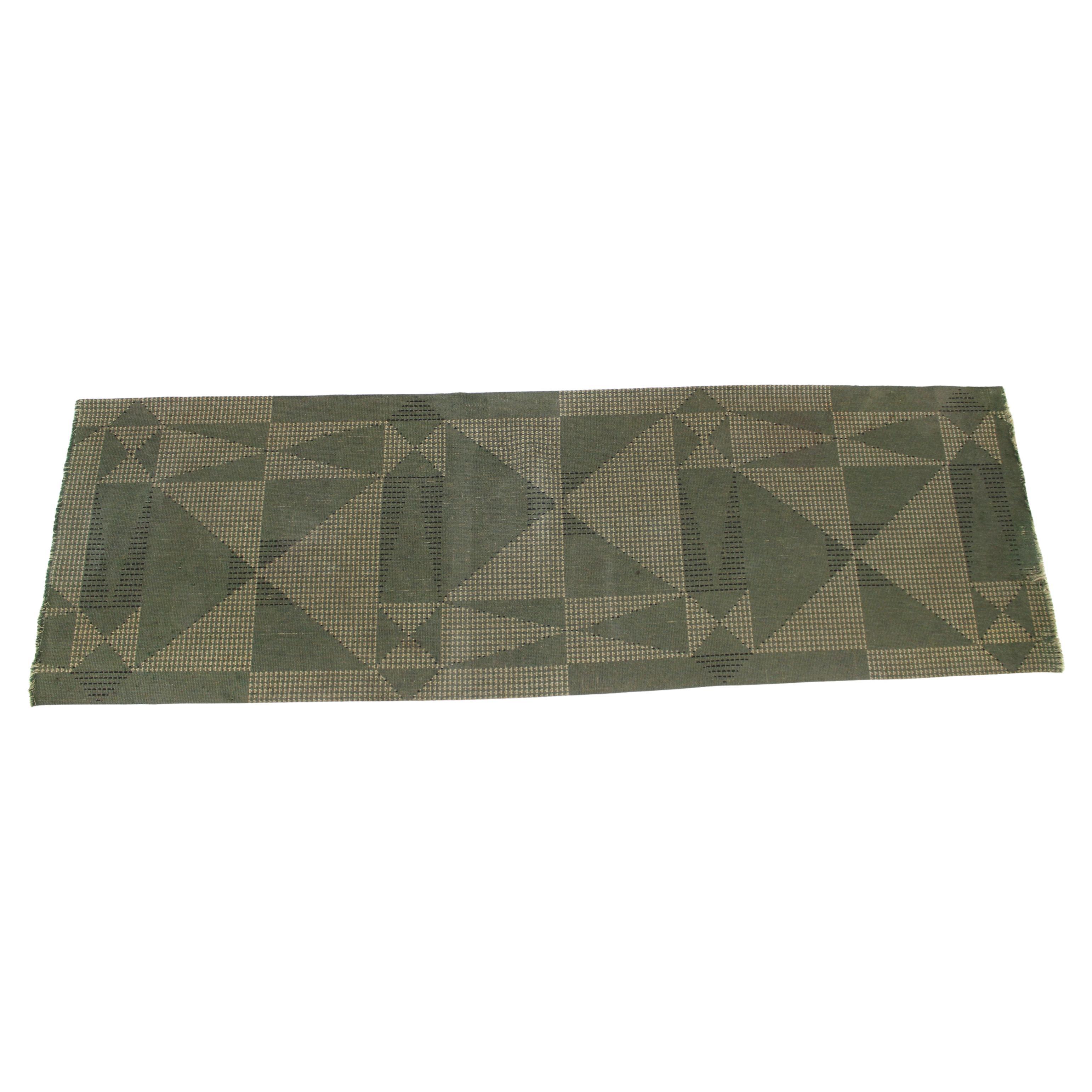 Alfombra o moqueta de pasillo de lana abstracta de los años 50, Checoslovaquia