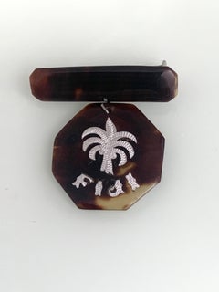 1950s Acrylic Silver Inlay Fiji Brooch