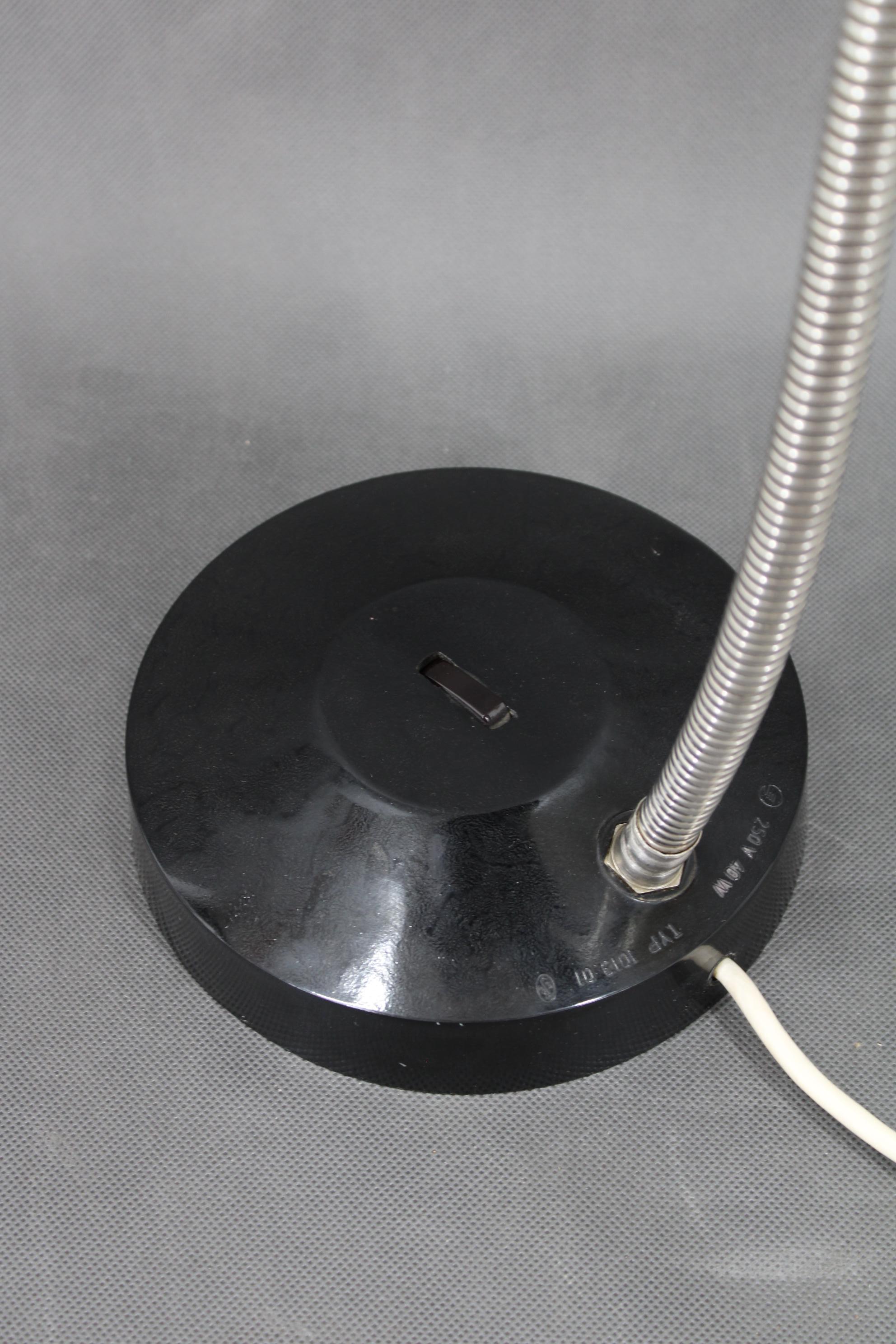 Metal 1950s Adjustable Bakelite Table Lamp, Czechoslovakia For Sale