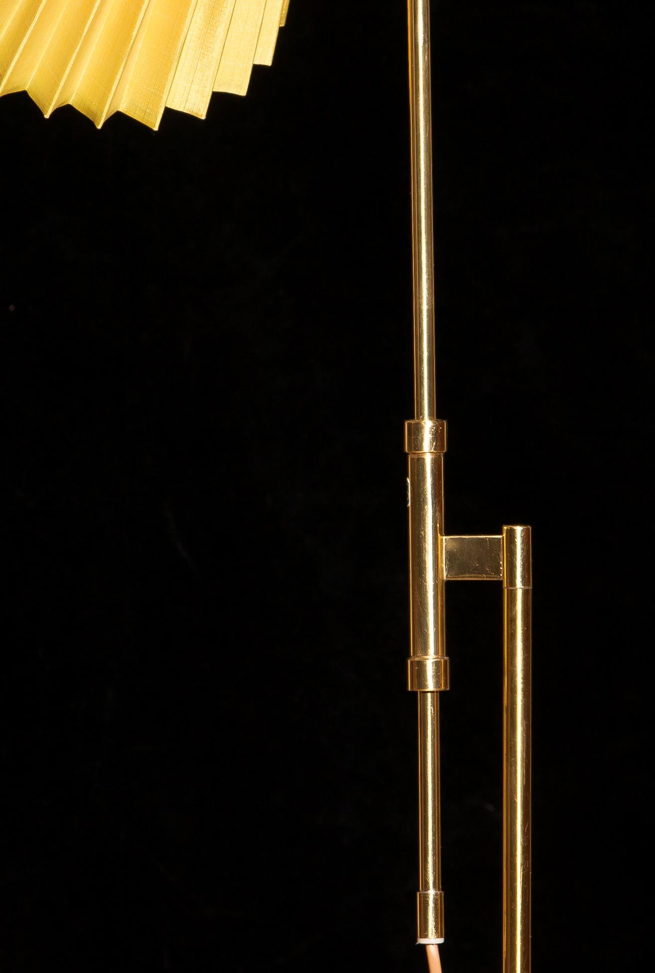 Mid-20th Century 1950s, Adjustable Brass Floor Lamp by Möllers Armaturfabrik, Sweden