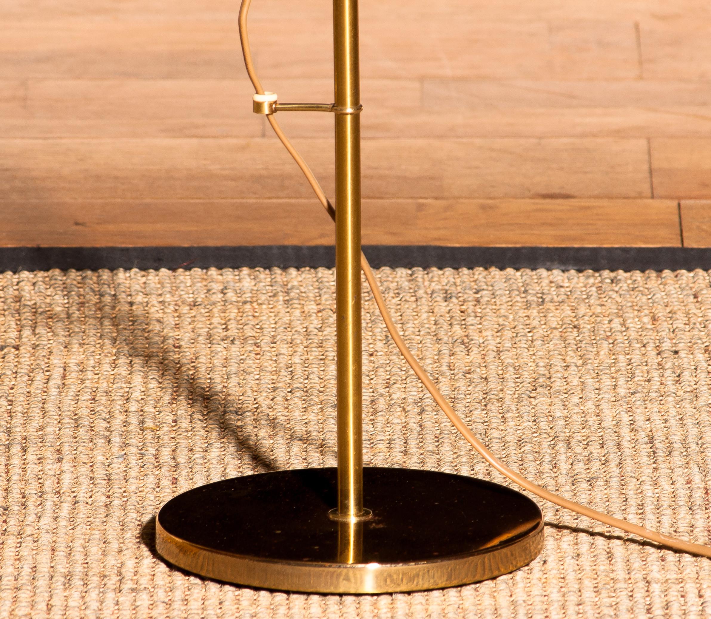 1950s, Adjustable Brass Floor Lamp by Möllers Armaturfabrik, Sweden 1