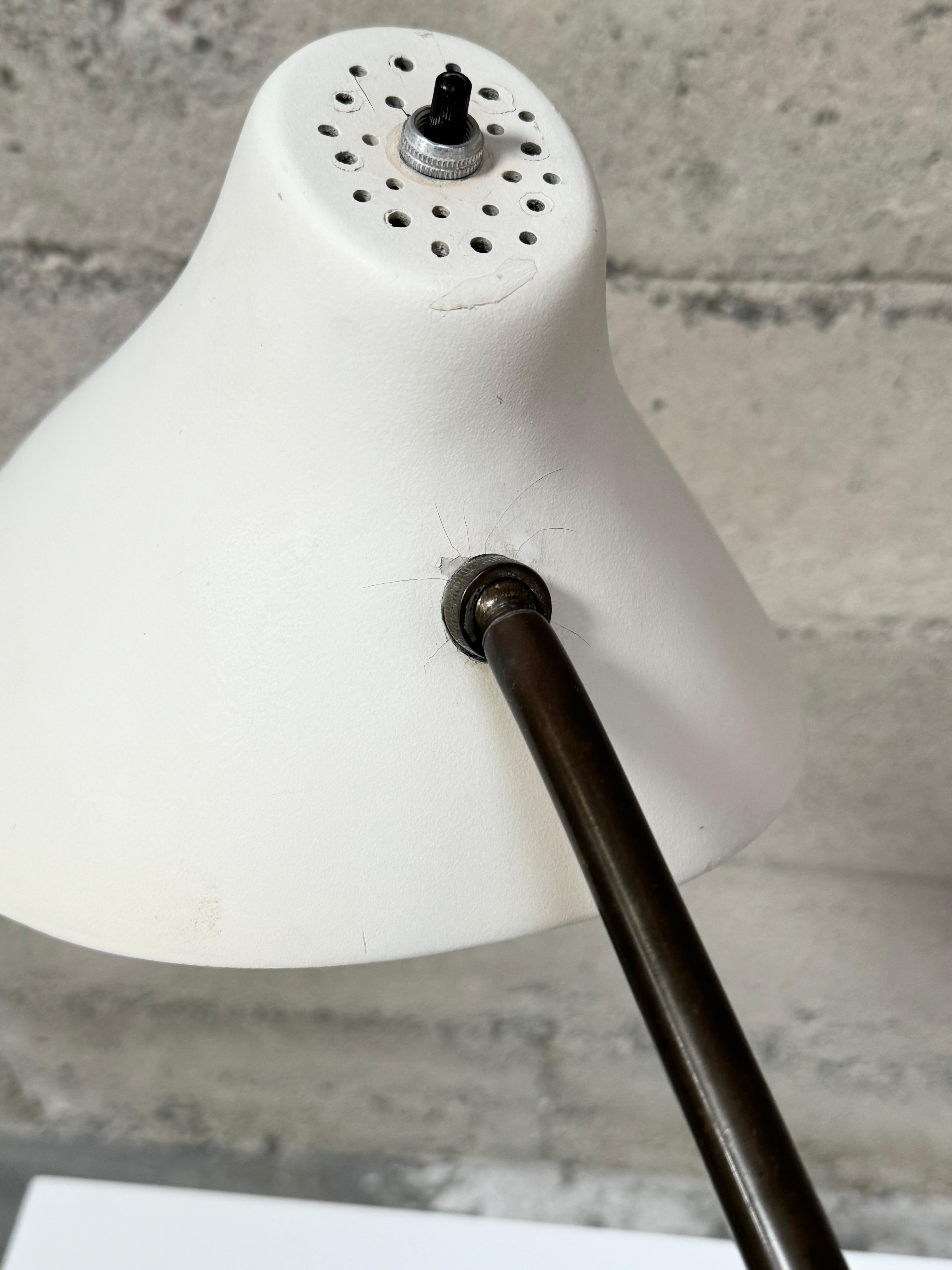 1950s Adjustable Dutch Table Lamp in Wood, Brass and Fiberglass 4