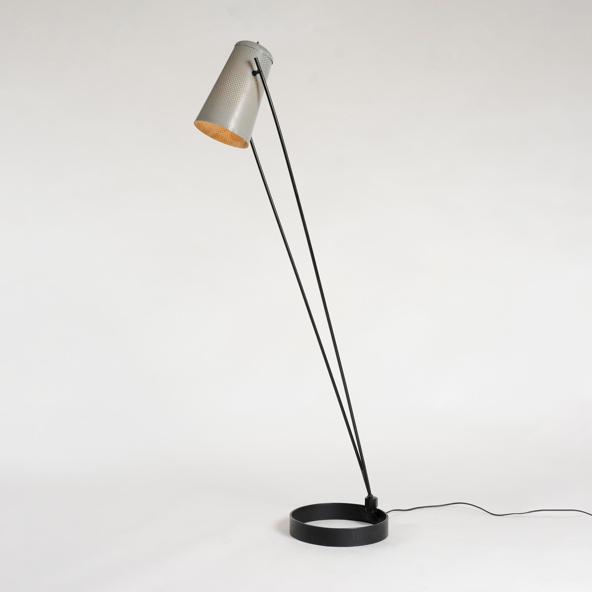 Mid-Century Modern 1950s Adjustable Perforated Floor Lamp by Ben Seibel for Raymor