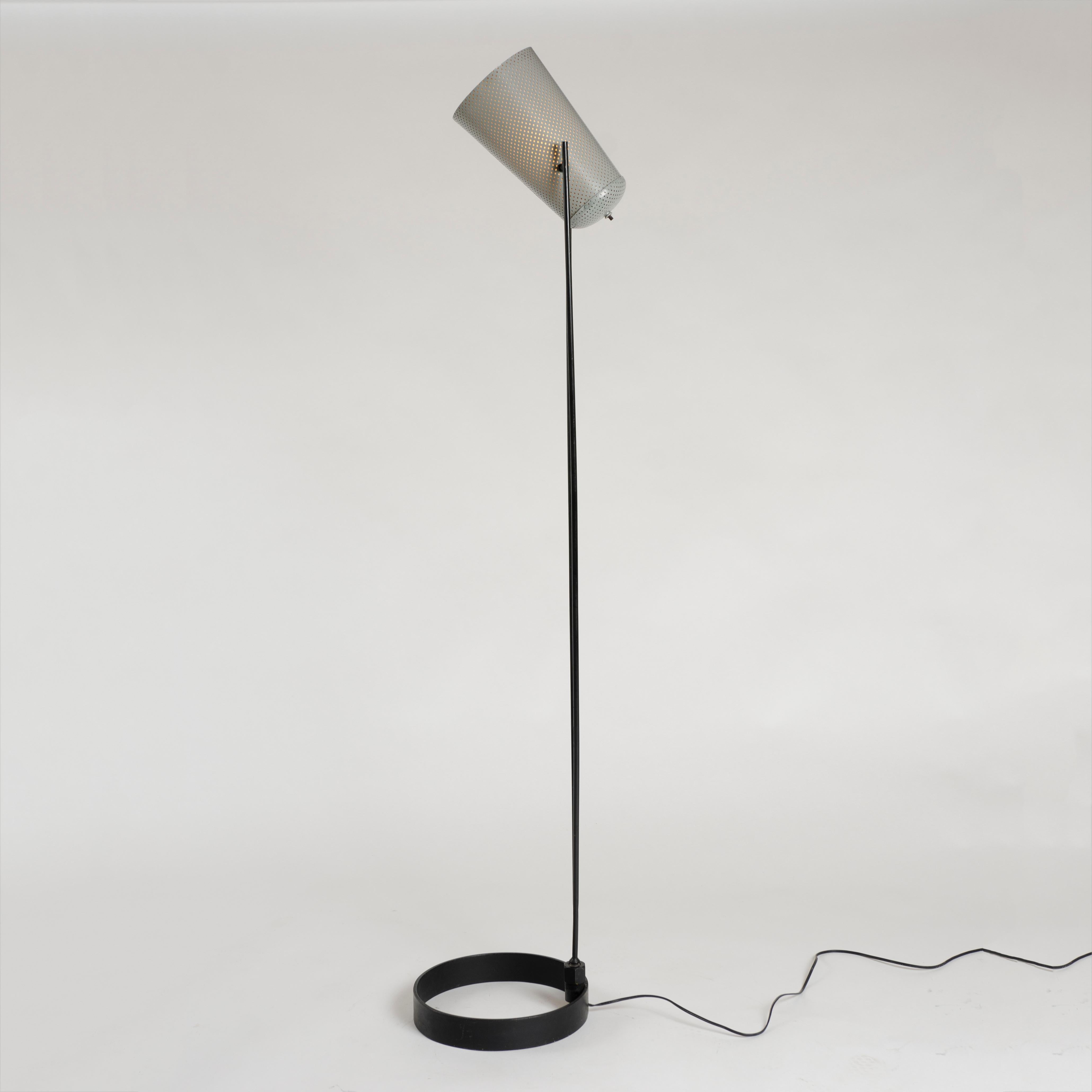 American 1950s Adjustable Perforated Floor Lamp by Ben Seibel for Raymor