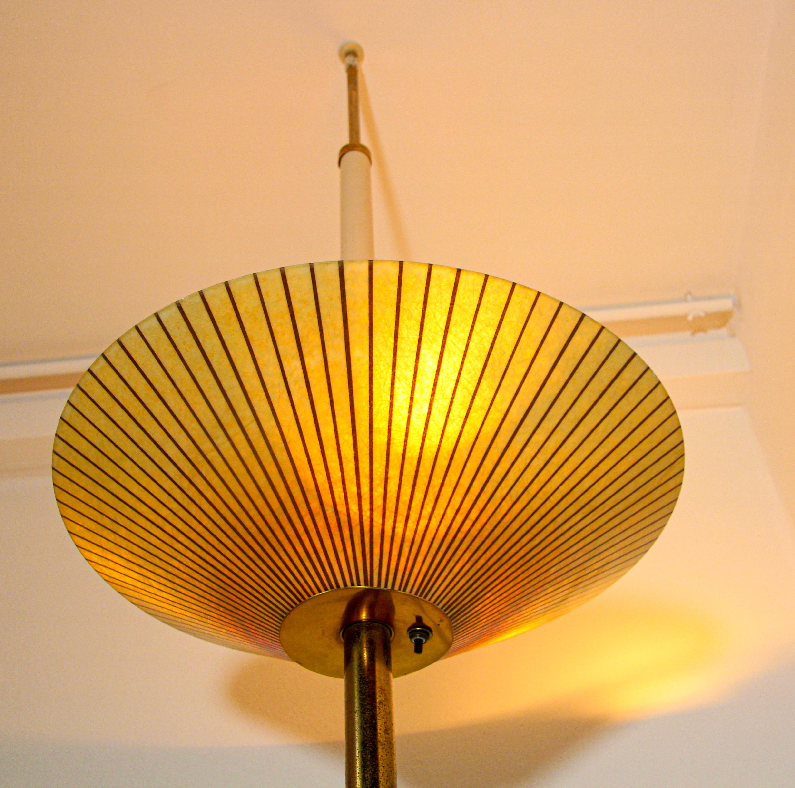 1950s Adjustable Vintage Three Shades Extension Pole Lamp by Gerald Thurston 2