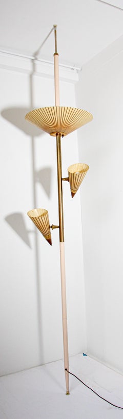 1950s Adjustable Vintage Three Shades Extension Pole Lamp by Gerald Thurston