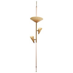 1950s Adjustable Vintage Three Shades Extension Pole Lamp by Gerald Thurston