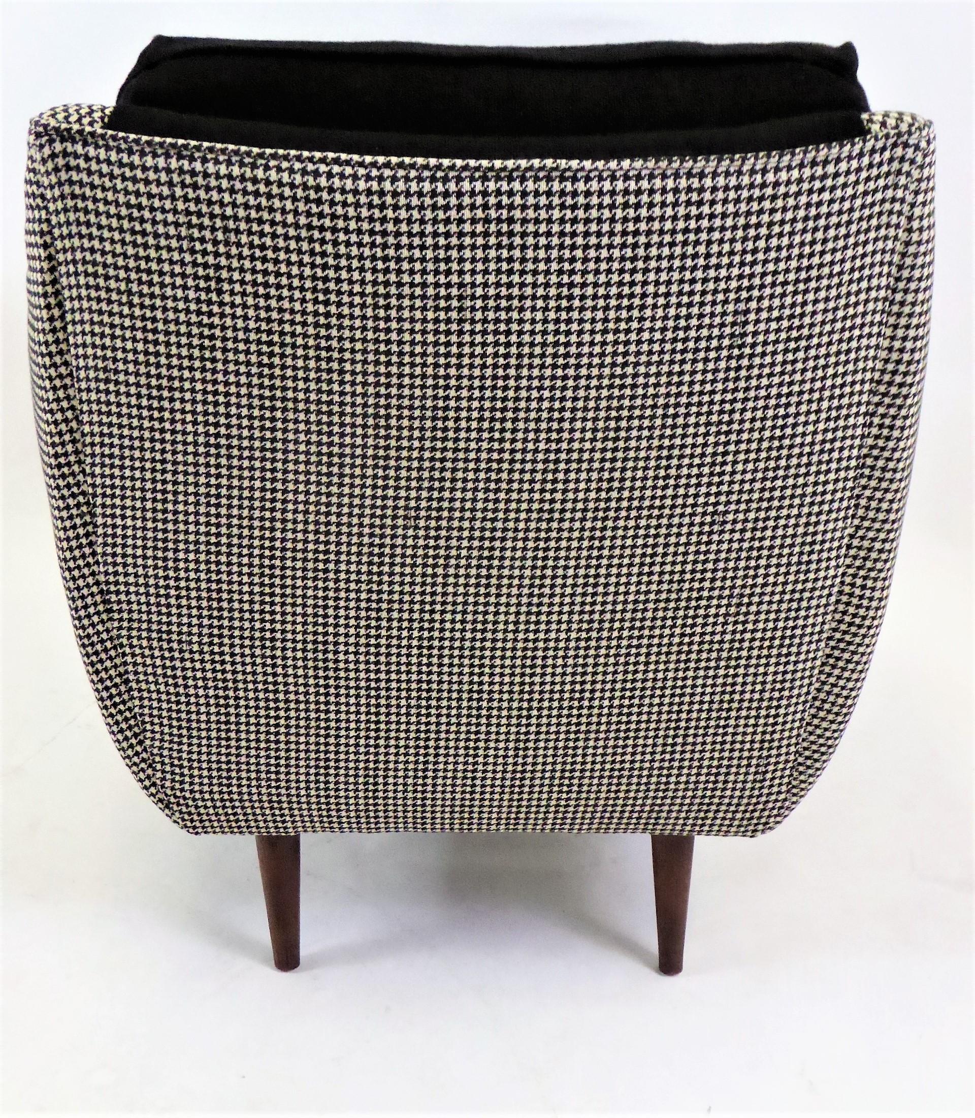 1950s Adrian Pearsall Lounge Armchair in Houndstooth 2