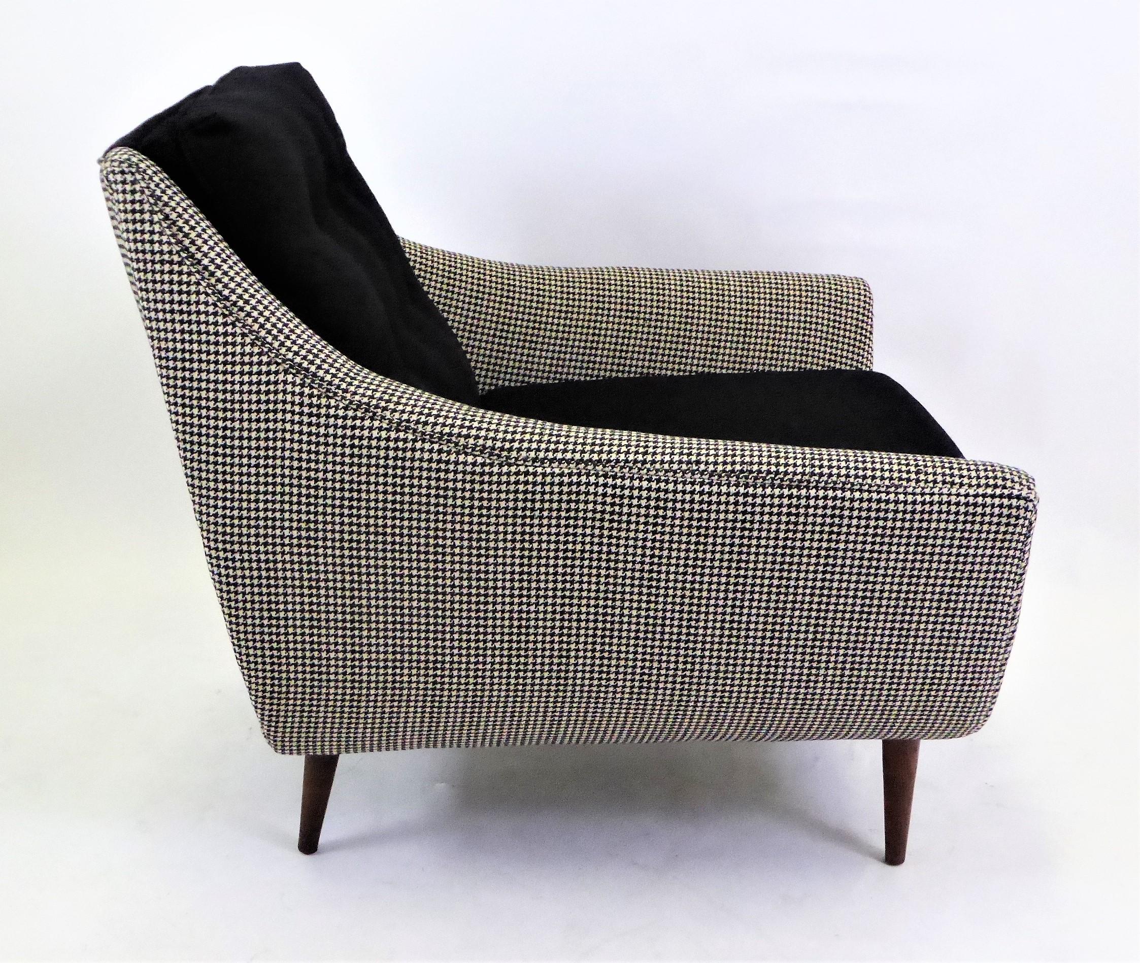 Mid-20th Century 1950s Adrian Pearsall Lounge Armchair in Houndstooth