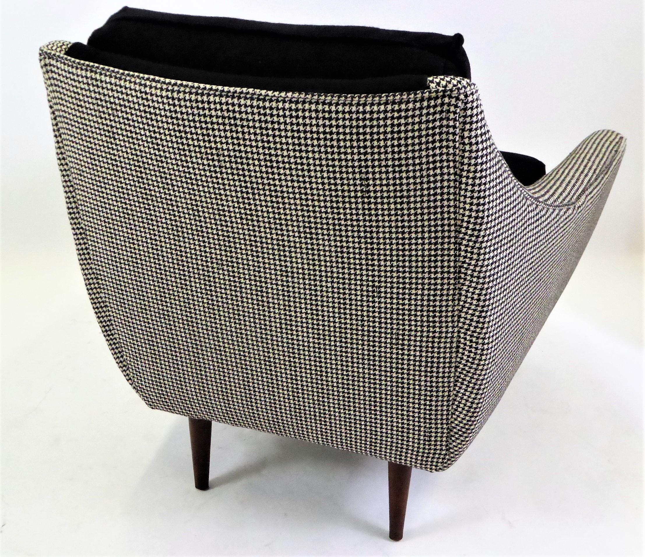 1950s Adrian Pearsall Lounge Armchair in Houndstooth 1
