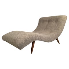 1950's Adrian Pearsall Style Wave Chaise Lounge in Teddy Bear Fabric