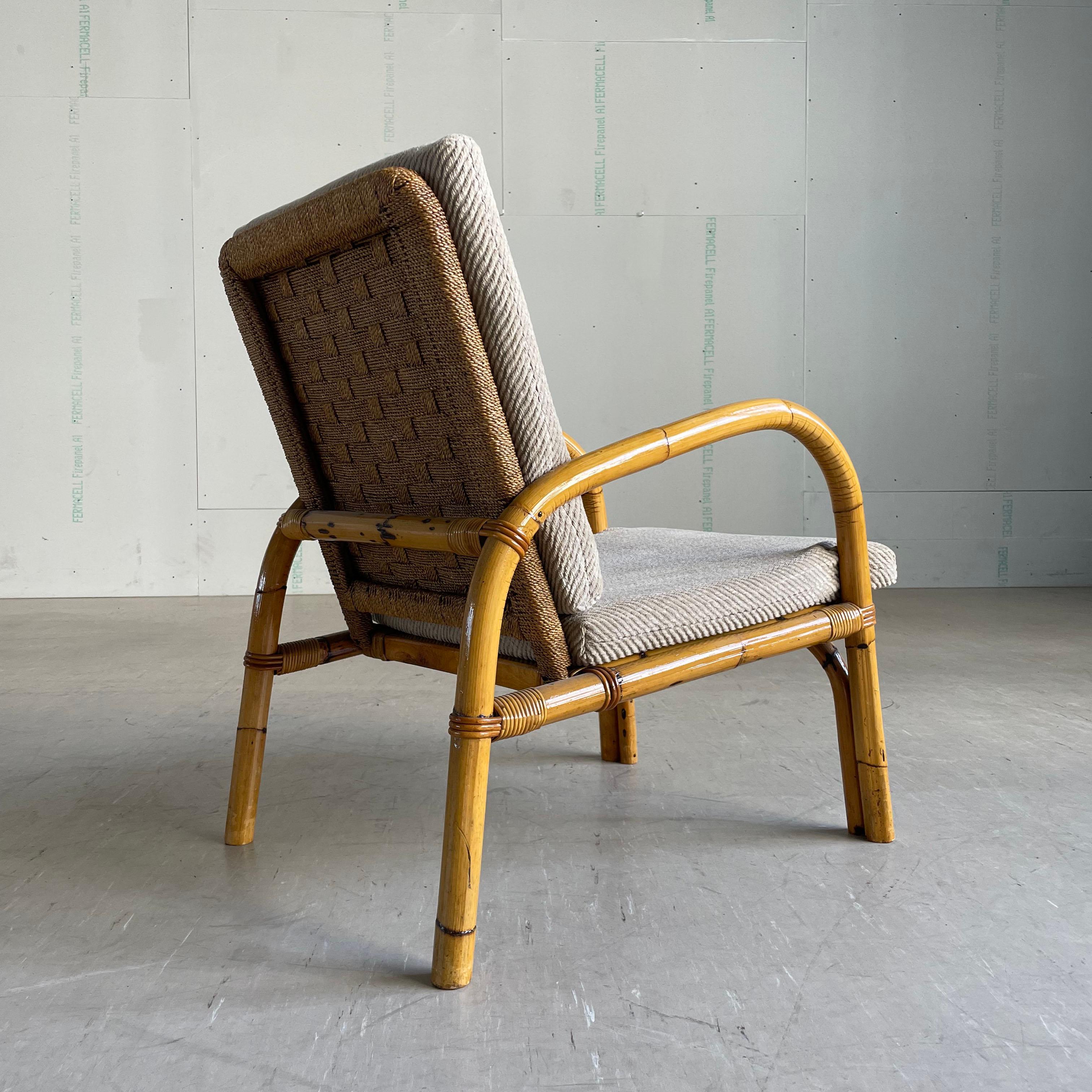 1950's Adrien Audoux & Frida Minet Bamboo Armchair For Sale 9