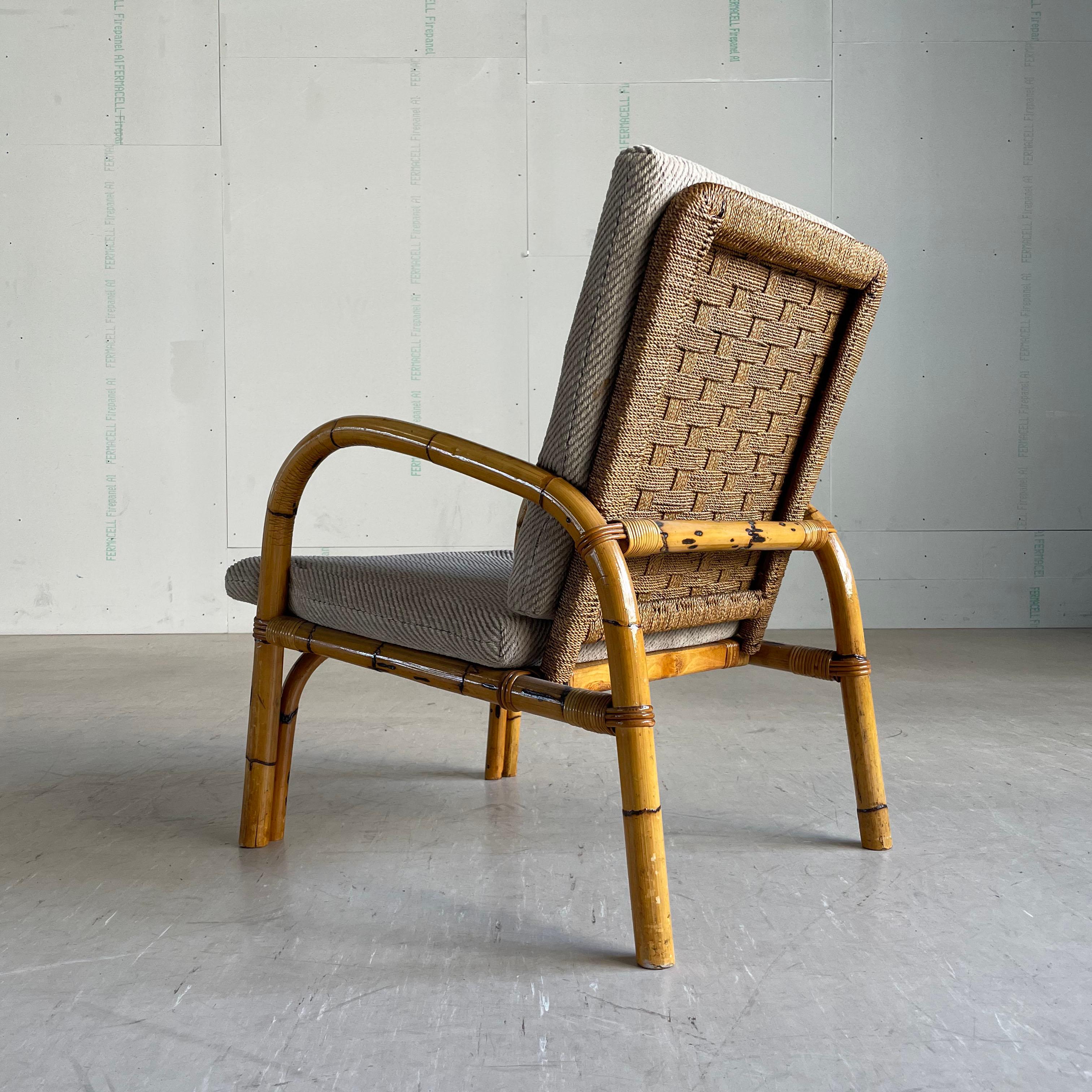 1950's Adrien Audoux & Frida Minet Bamboo Armchair For Sale 10