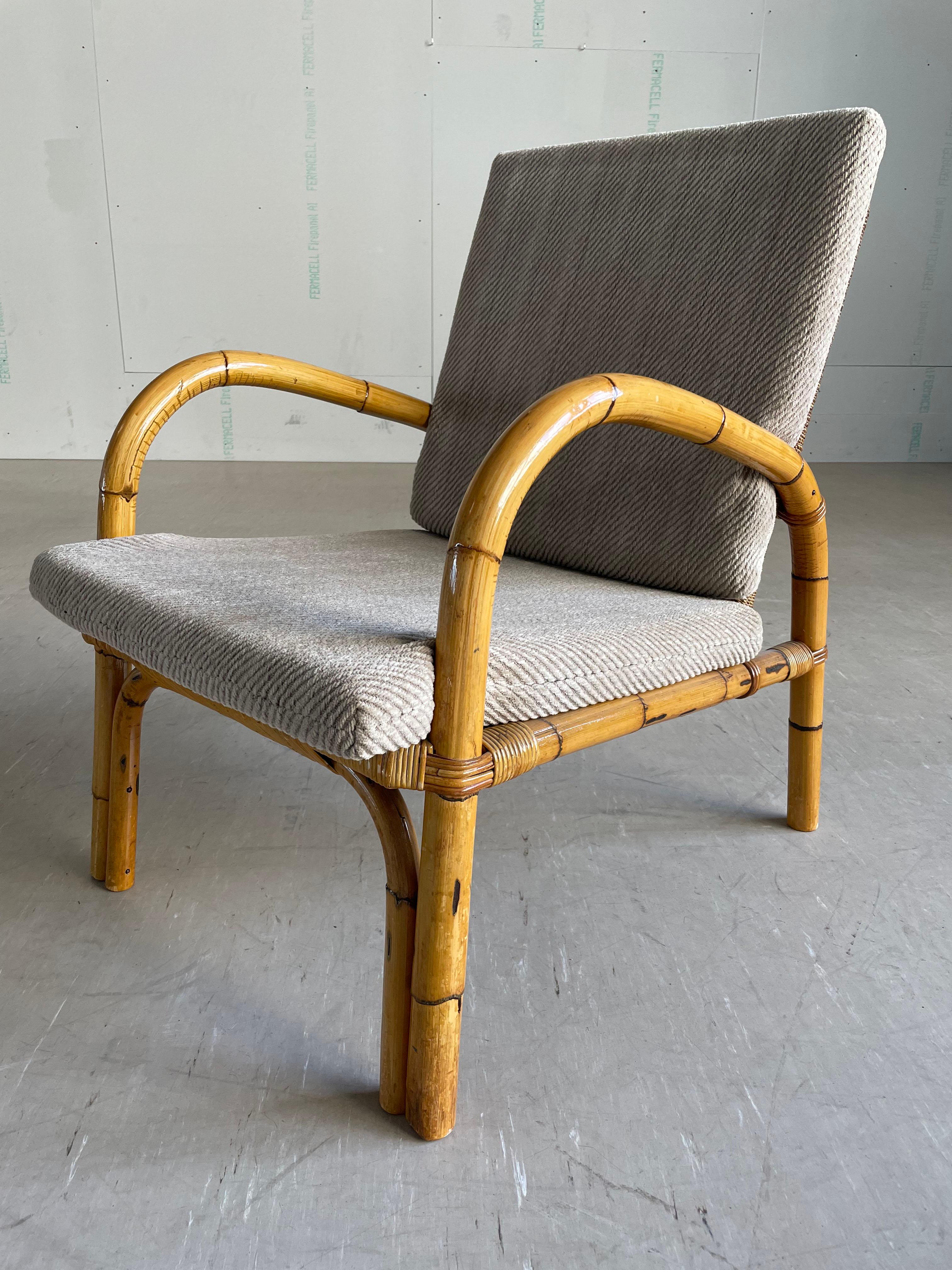 1950's Adrien Audoux & Frida Minet Bamboo Armchair For Sale 11