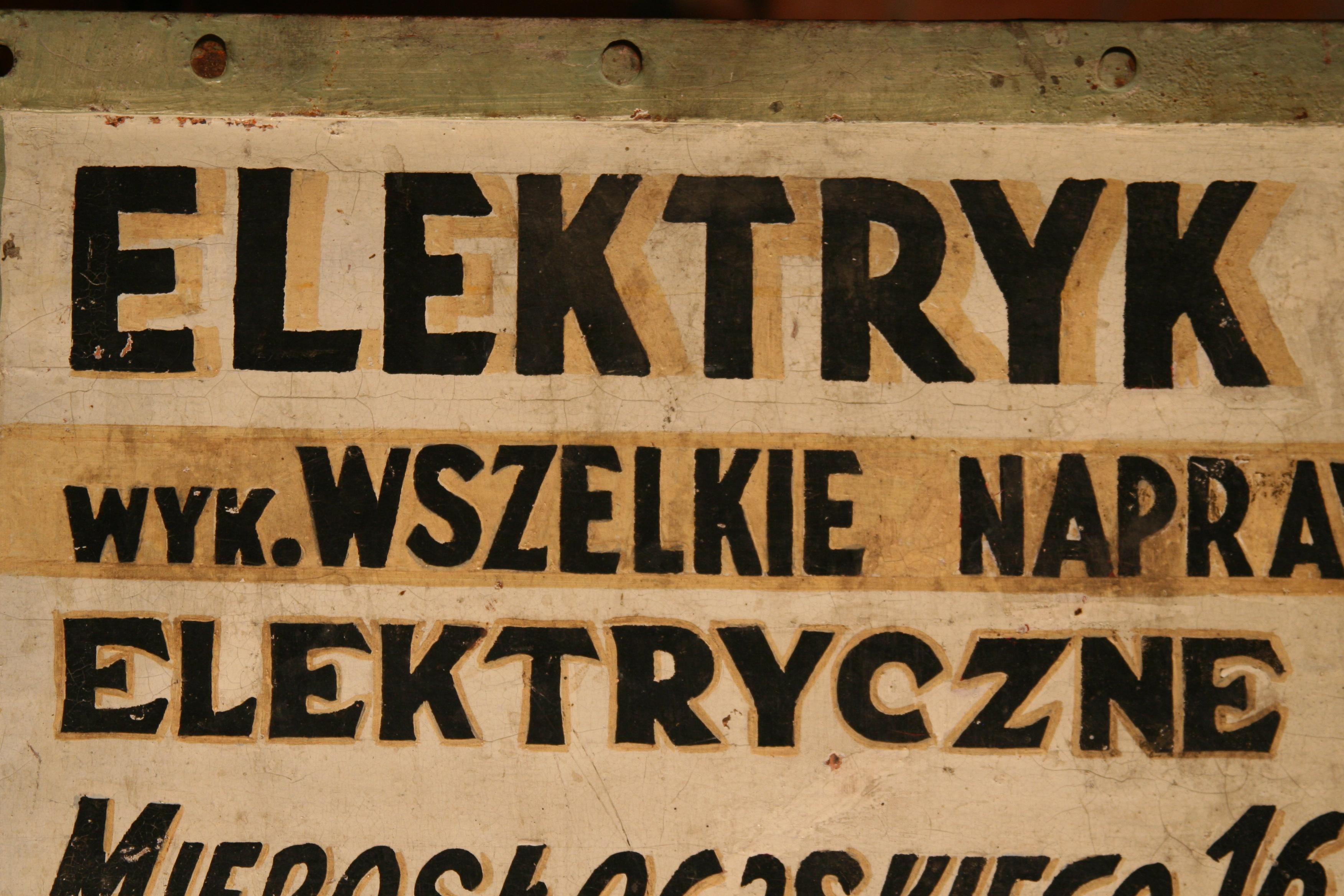 Polish 1950s Advertising Signboard 