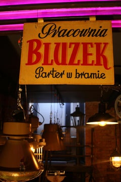 1950s Advertising Signboard "Pracownia Bluzek”