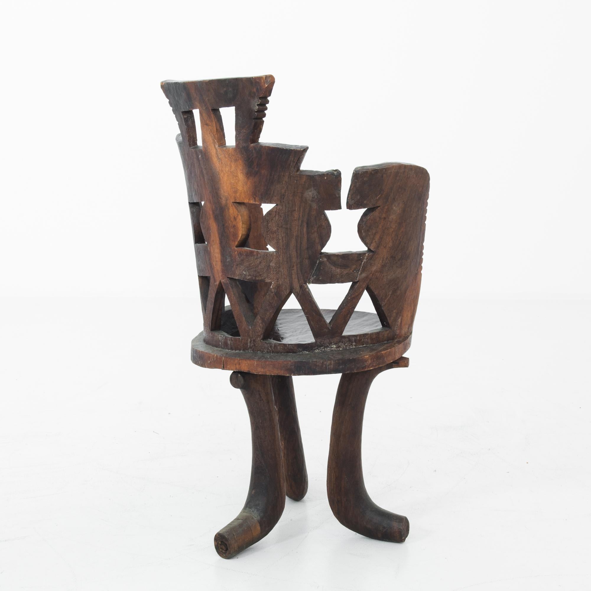 Mid-20th Century 1950s African Wooden Armchair