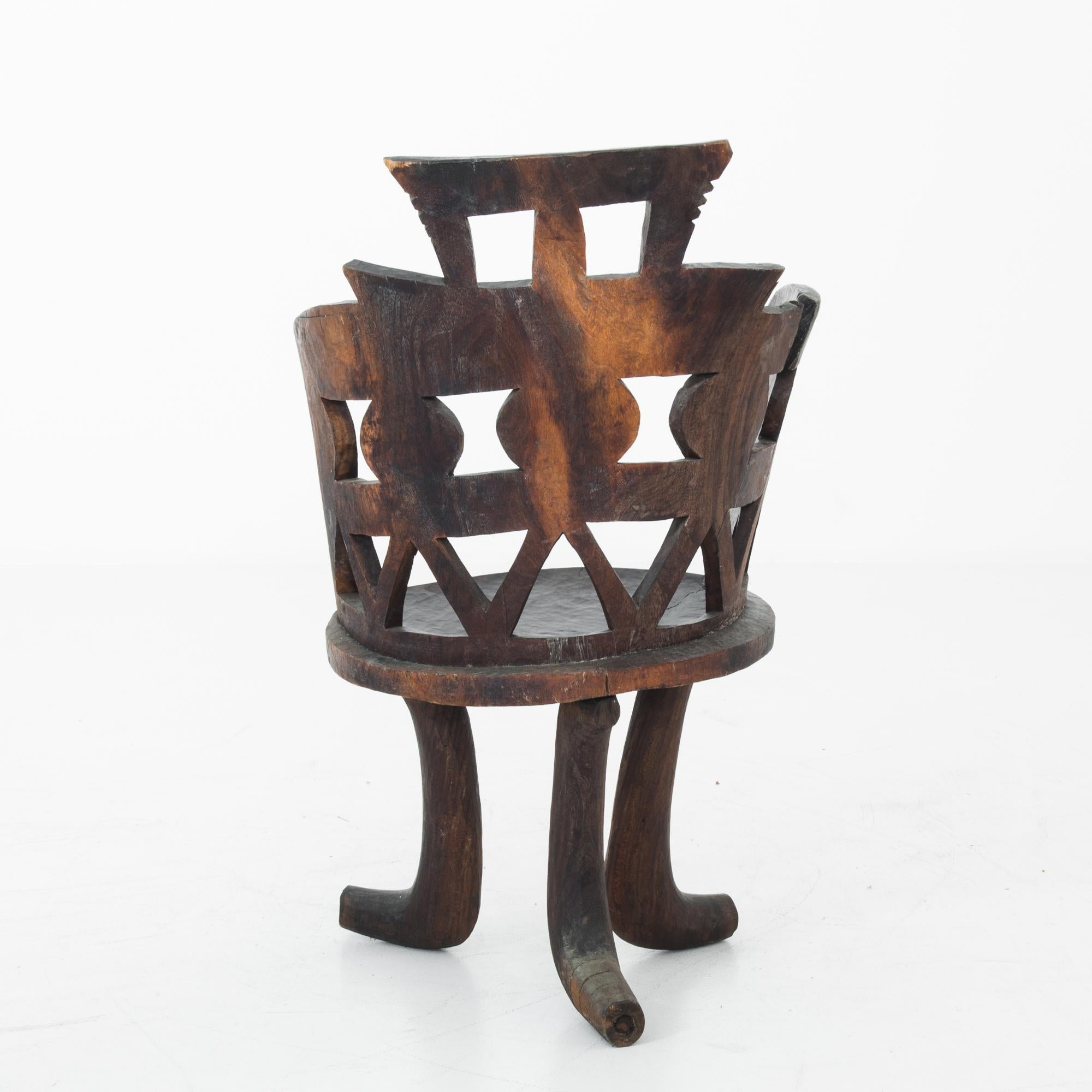 Hardwood 1950s African Wooden Armchair