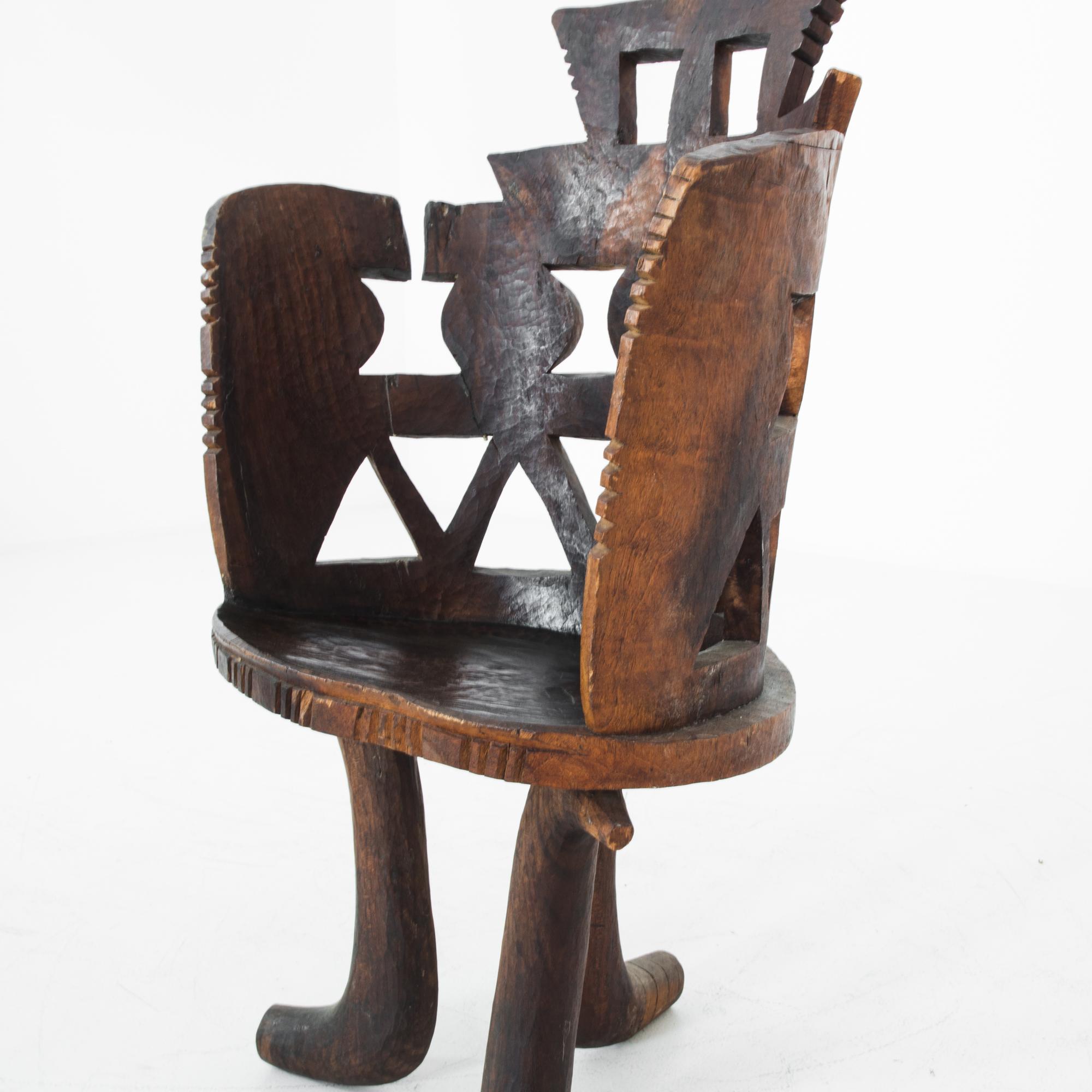 1950s African Wooden Armchair 4