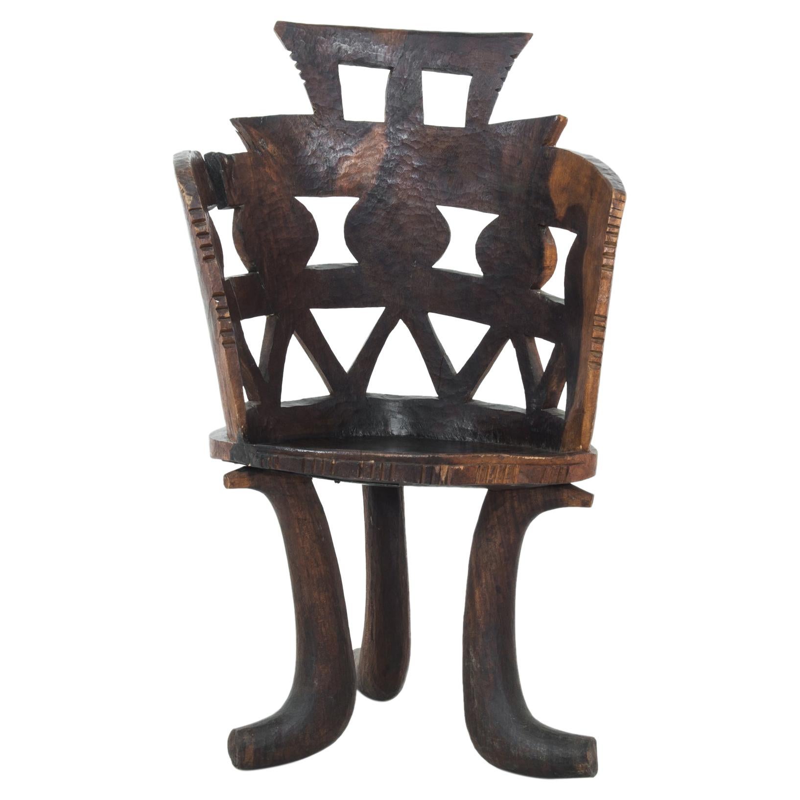 1950s African Wooden Armchair