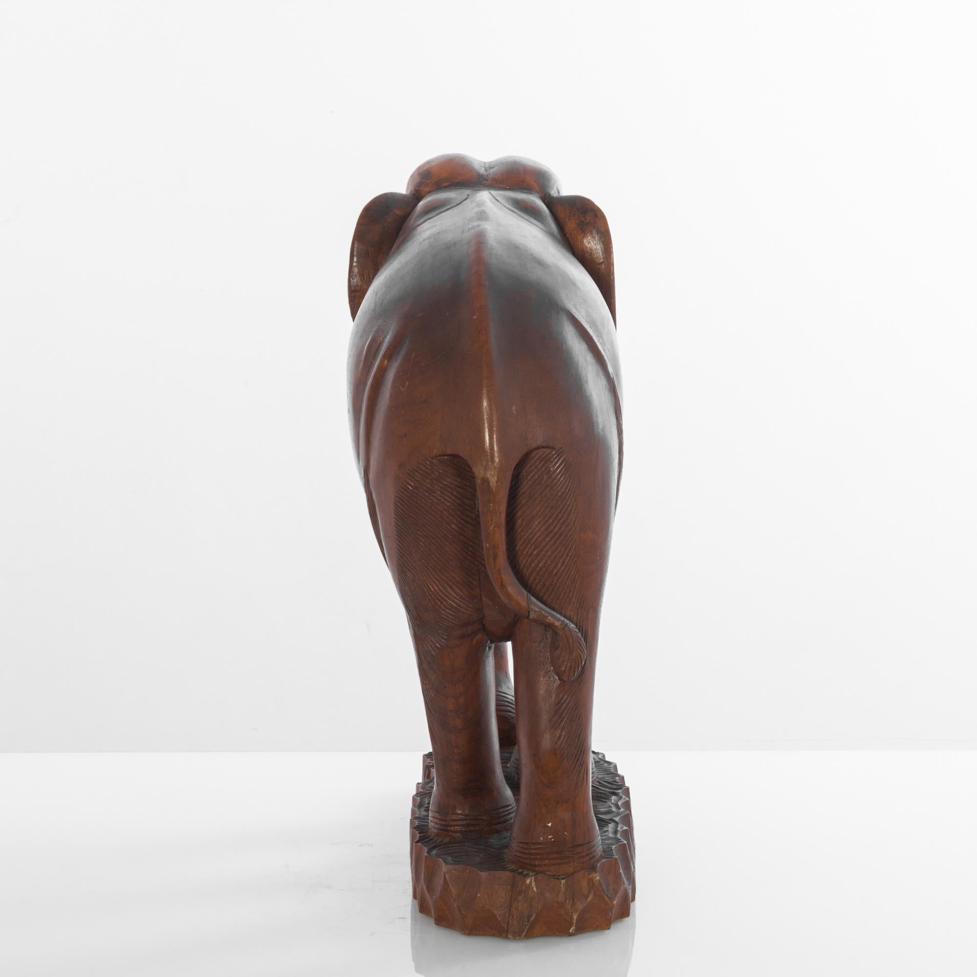1950s African Wooden Elephant For Sale 1