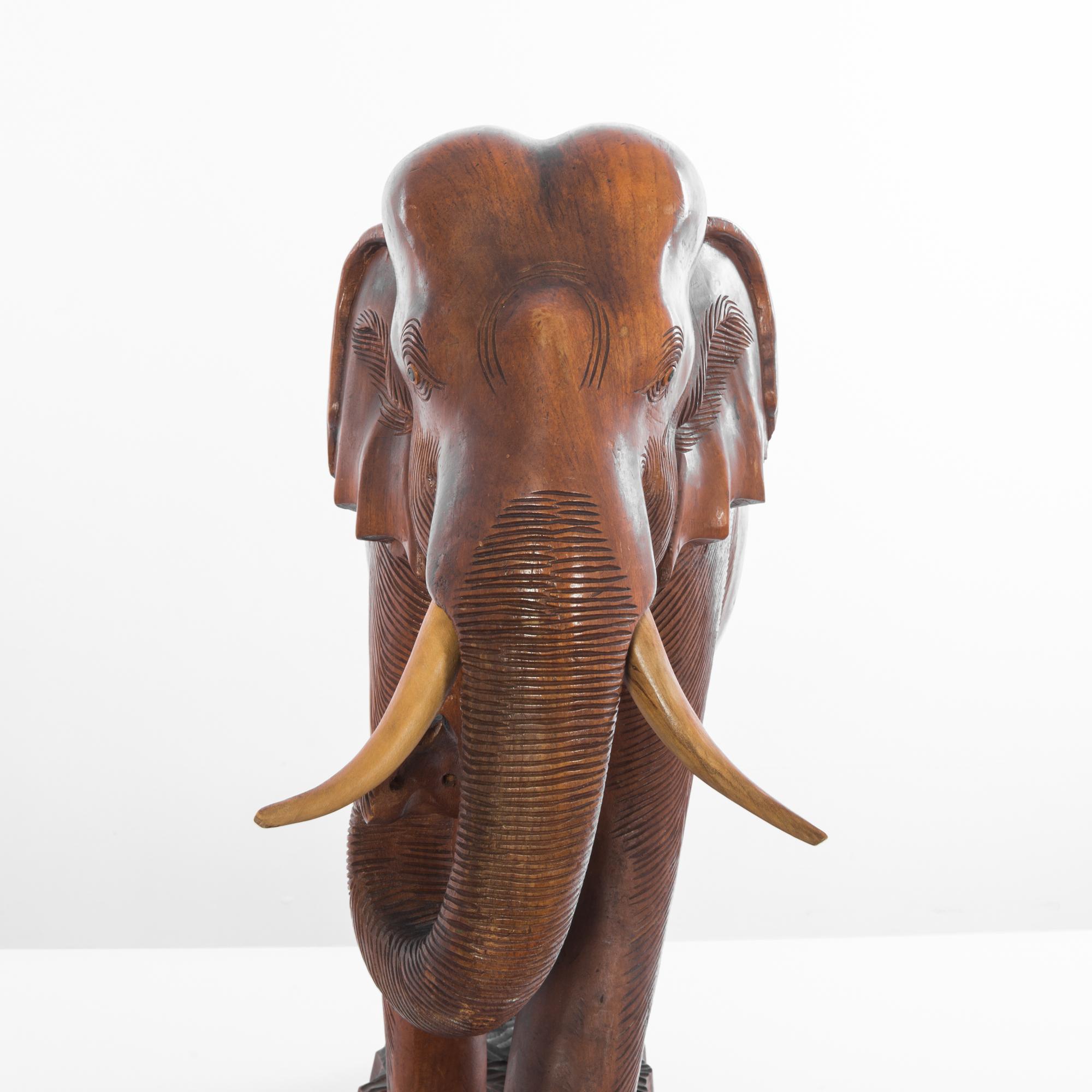 1950s African Wooden Elephant For Sale 3