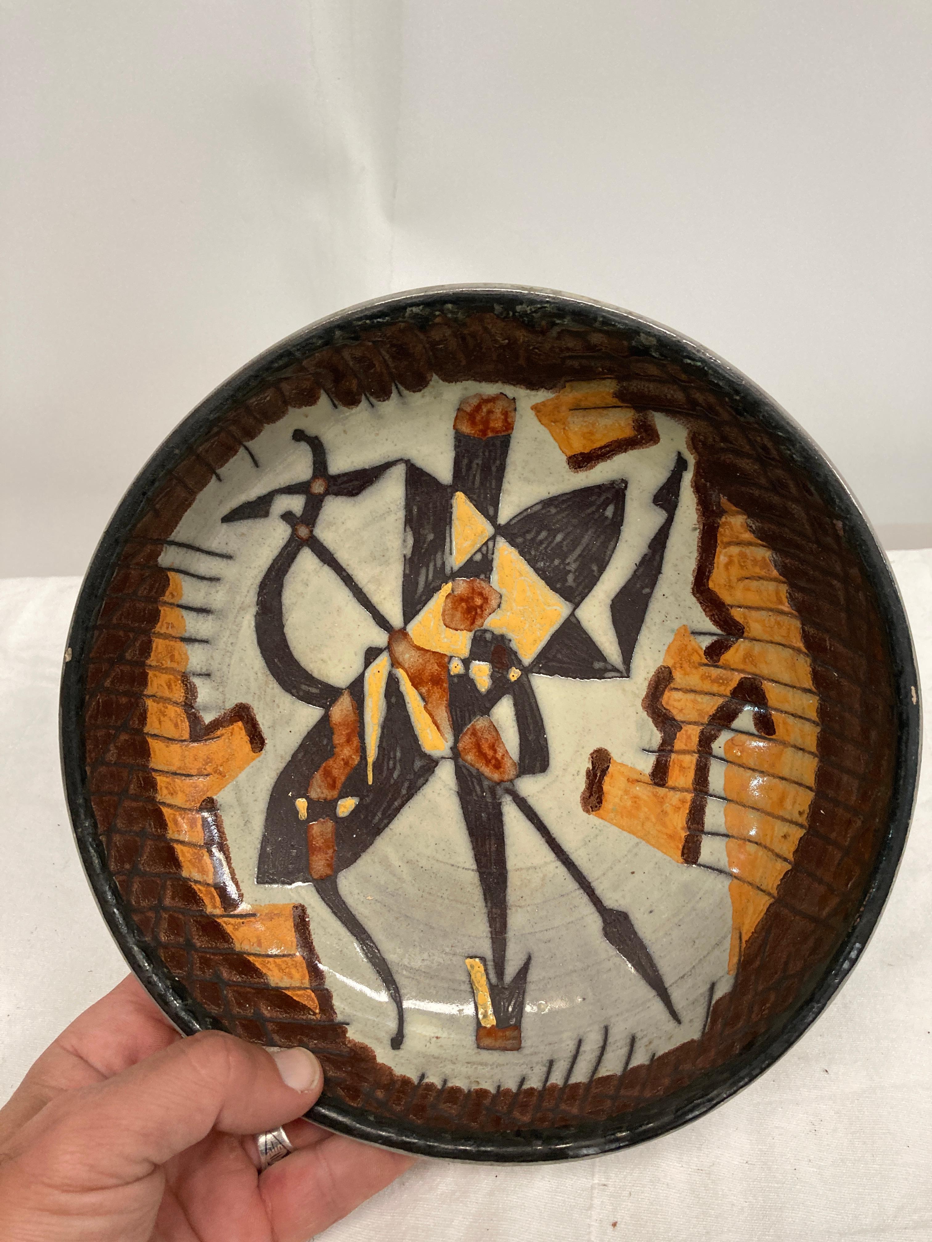 European 1950's Africanist ceramic by Emile Masson For Sale