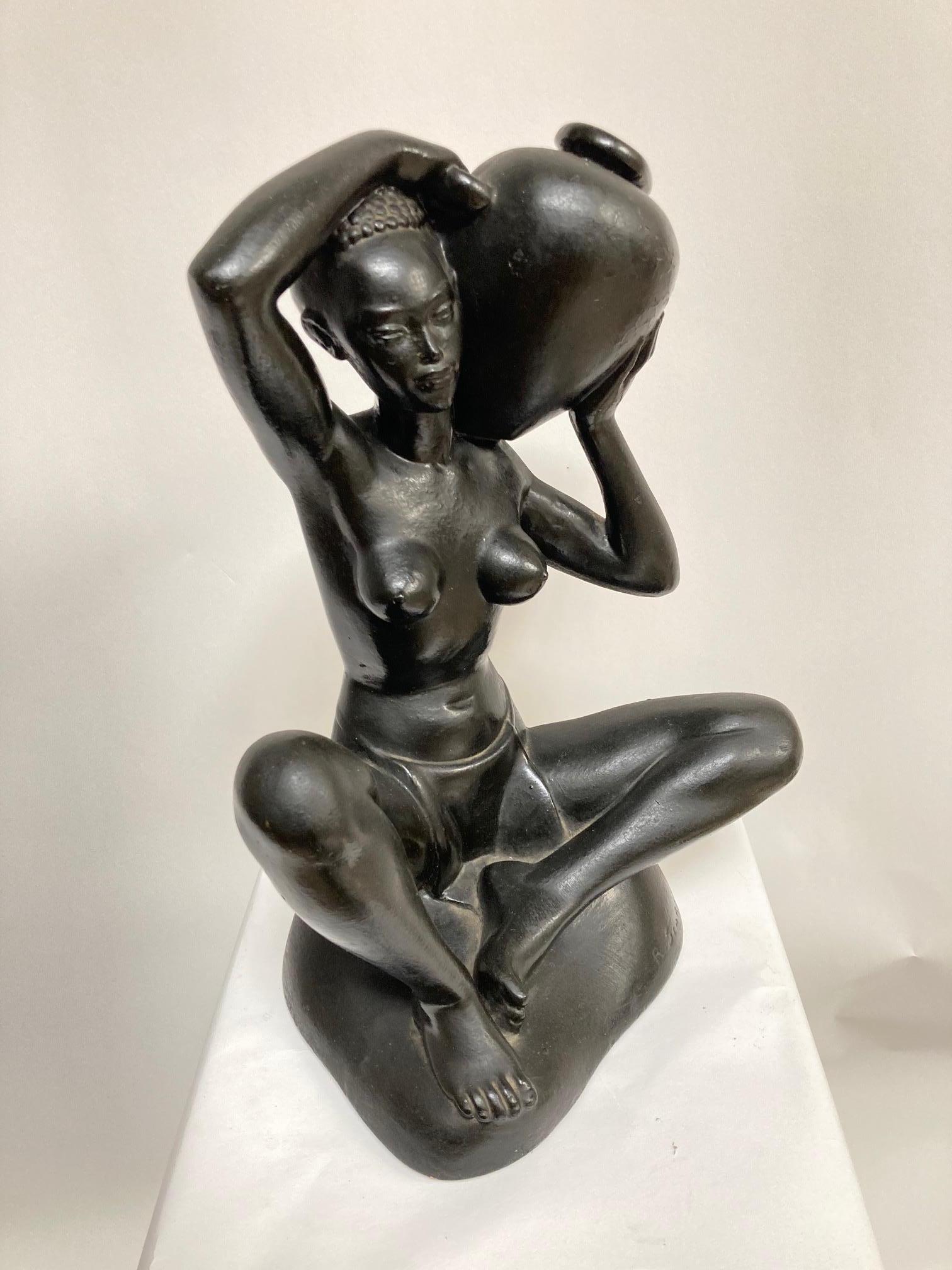 Afrikanistische Terrakotta-Skulptur aus den 1950er Jahren von Riccardo Scarpa
Frankreich
Unterschrieben.