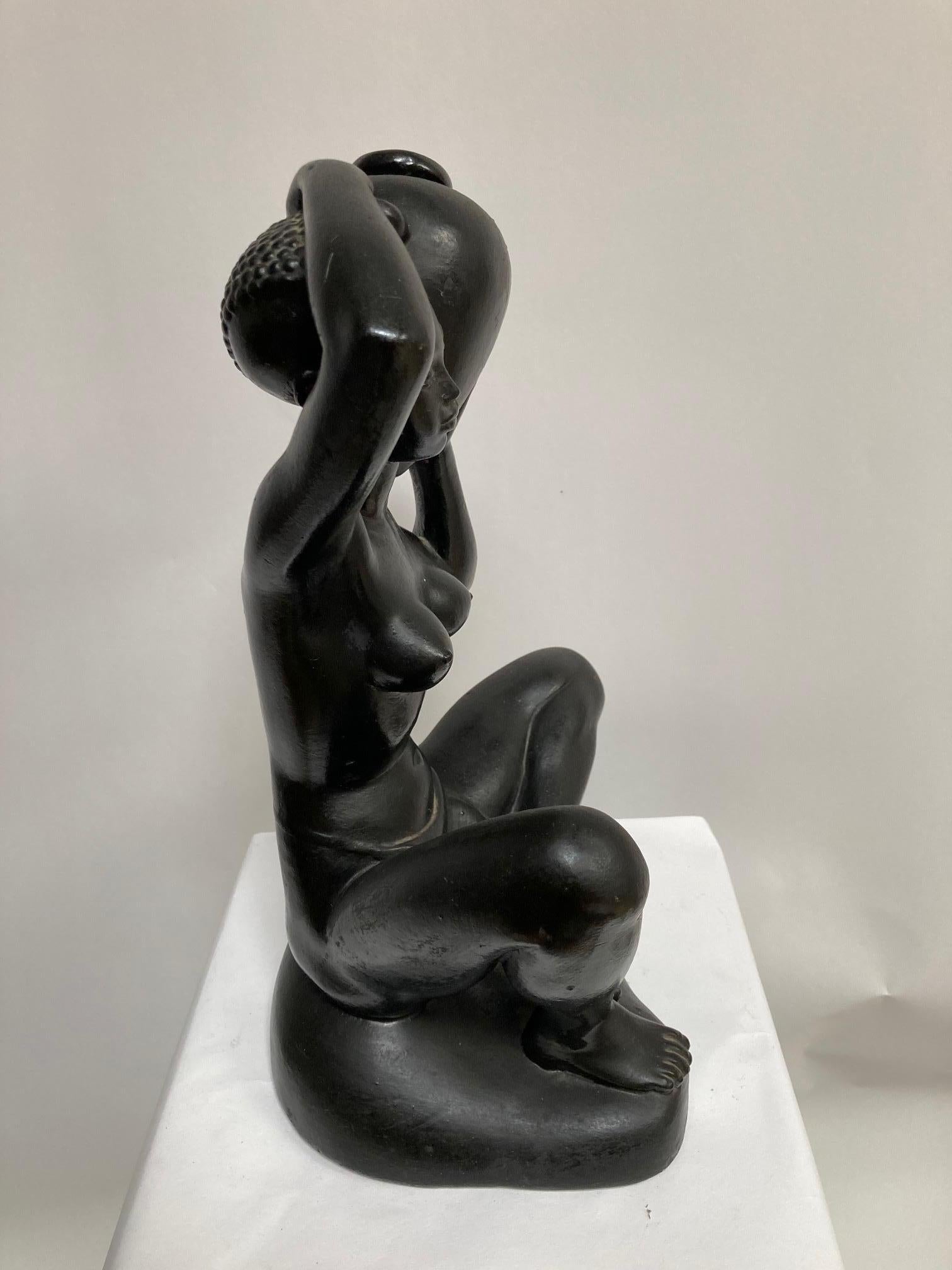 Européen Sculpture en terre cuite africaniste des années 1950 par Riccardo Scarpa en vente