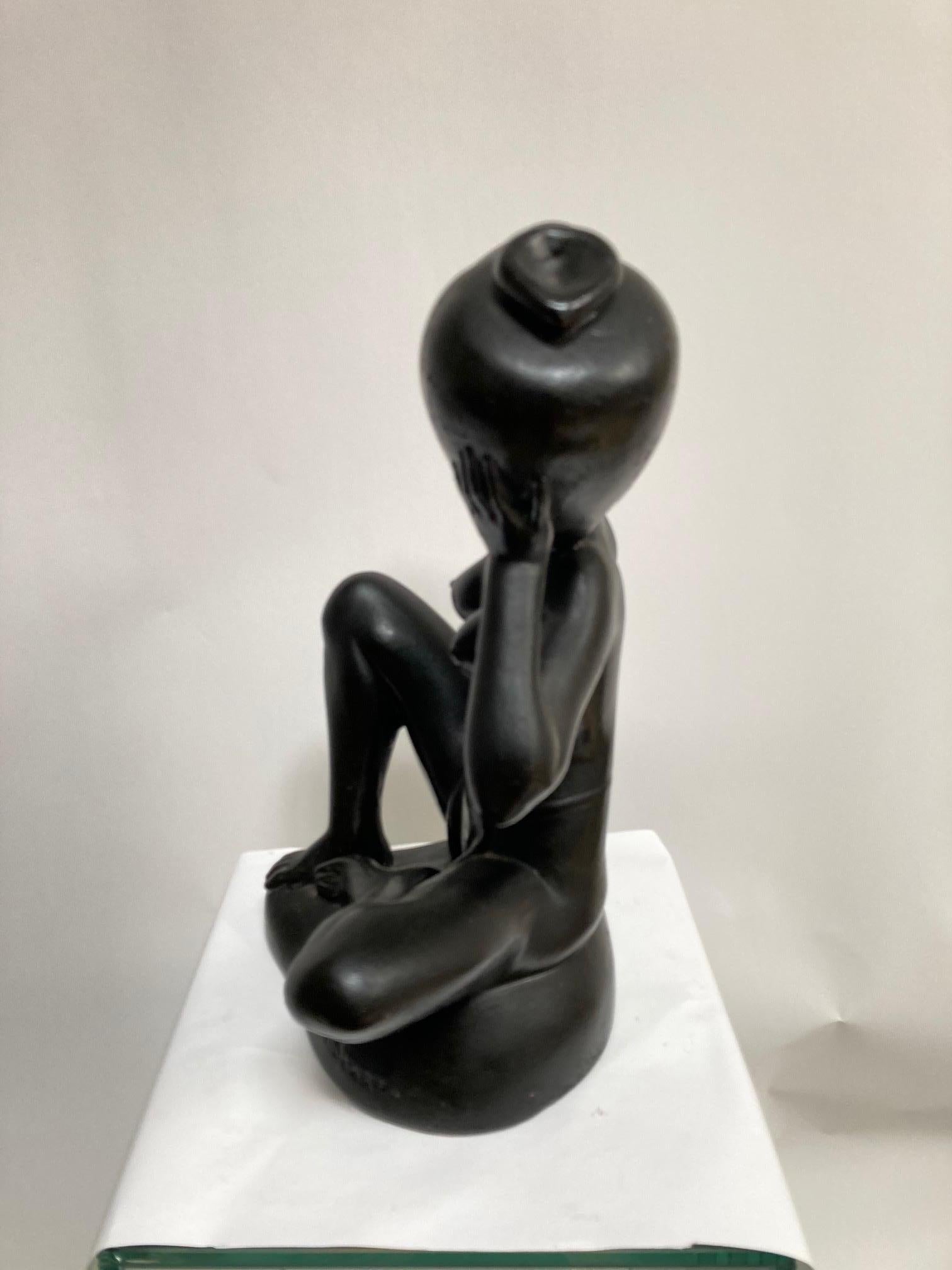 Milieu du XXe siècle Sculpture en terre cuite africaniste des années 1950 par Riccardo Scarpa en vente