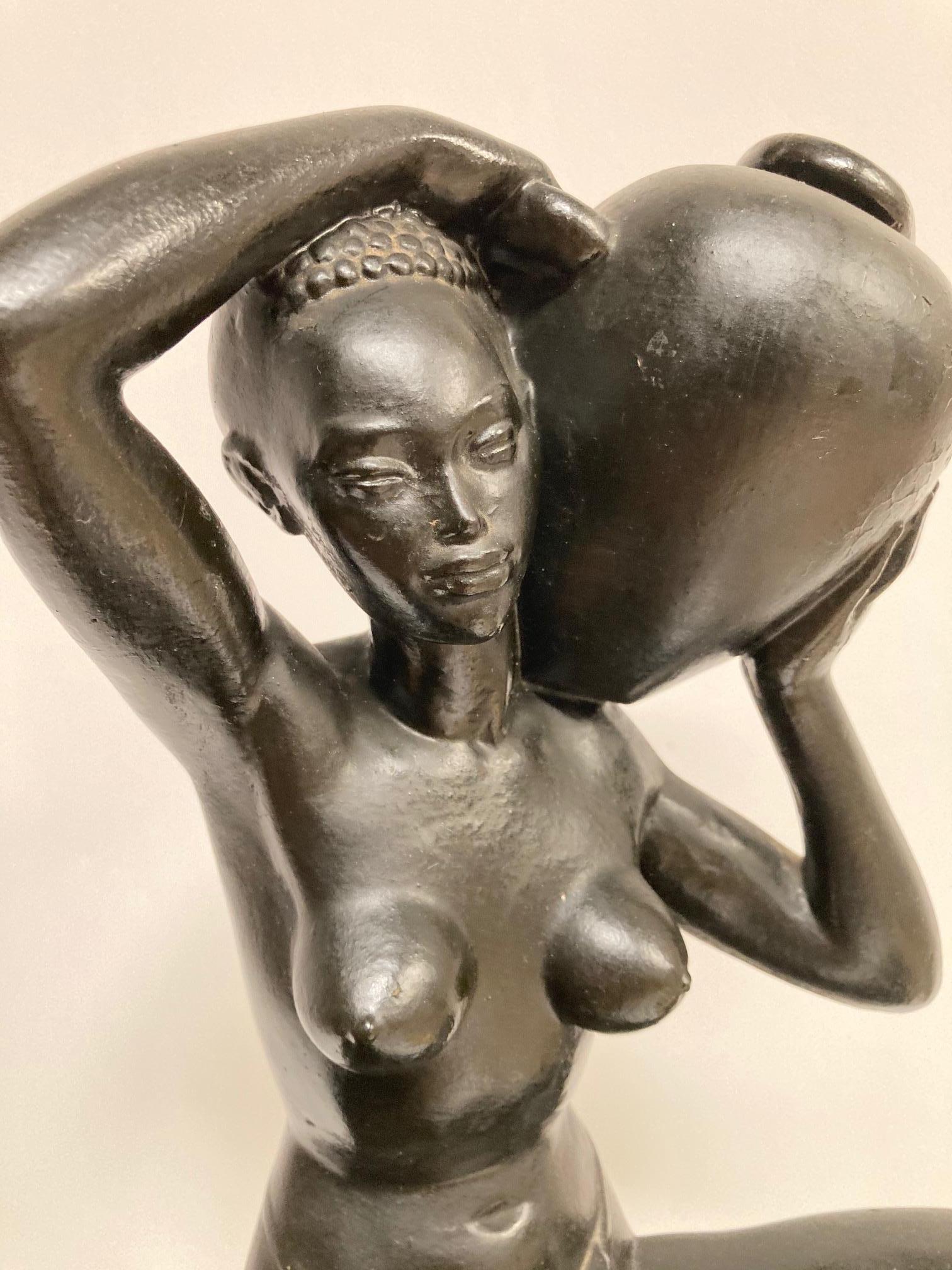 Sculpture en terre cuite africaniste des années 1950 par Riccardo Scarpa en vente 1