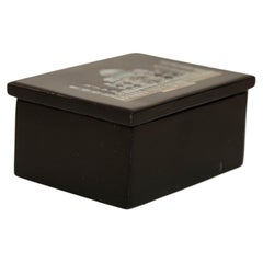 The Taj Mahal Black Marble Box with in Shell Inlaid Agra India 1950's