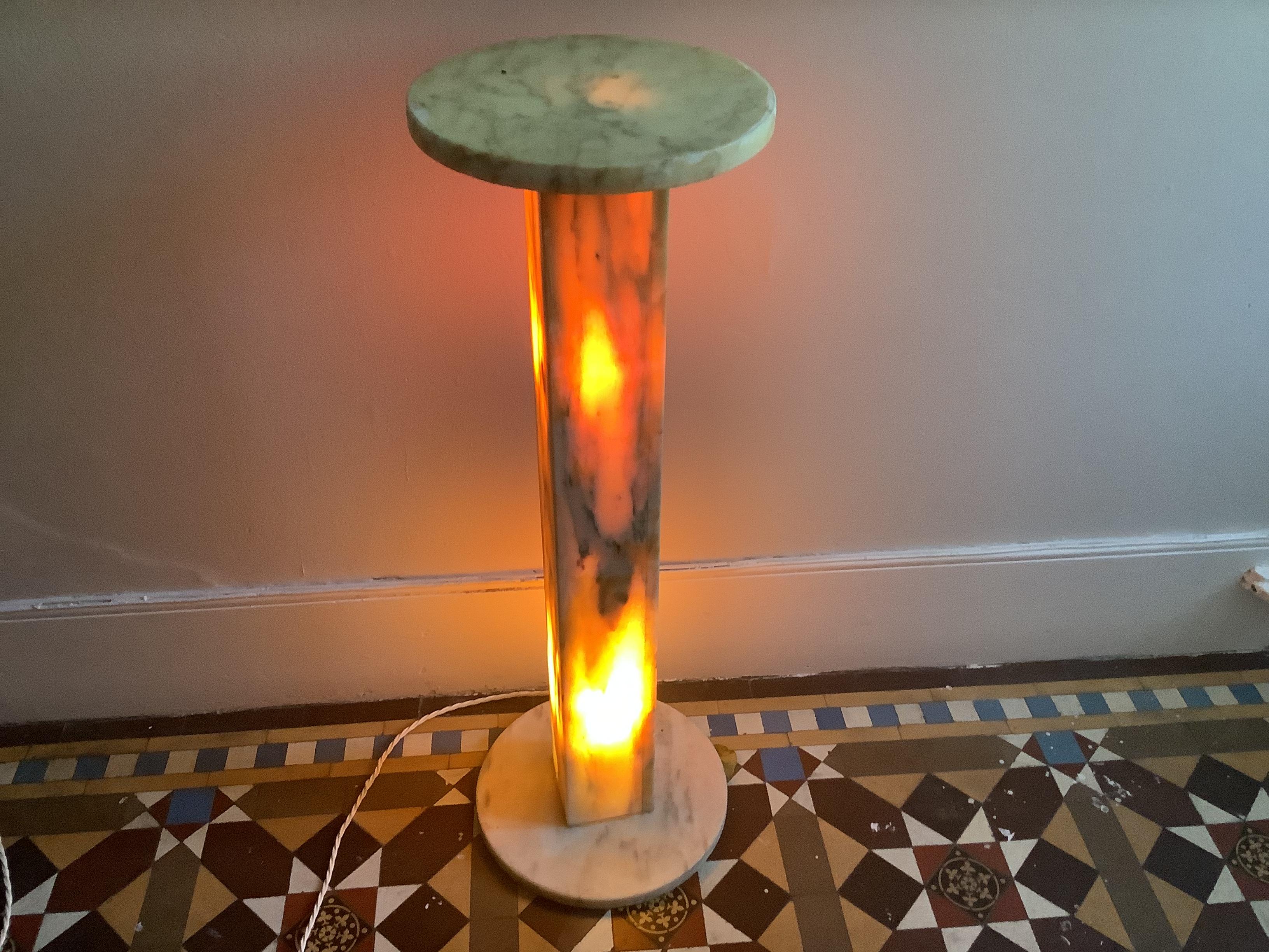 1950’s Alabaster Column Vintage Floor Lamp For Sale 4