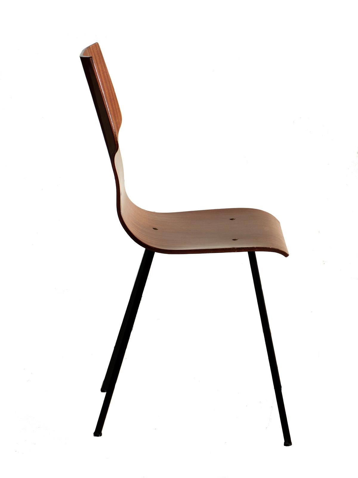 1950s Aldo Bartolomeo for Stildomus Italian Design Playwood 2 Chairs In Excellent Condition For Sale In Brescia, IT