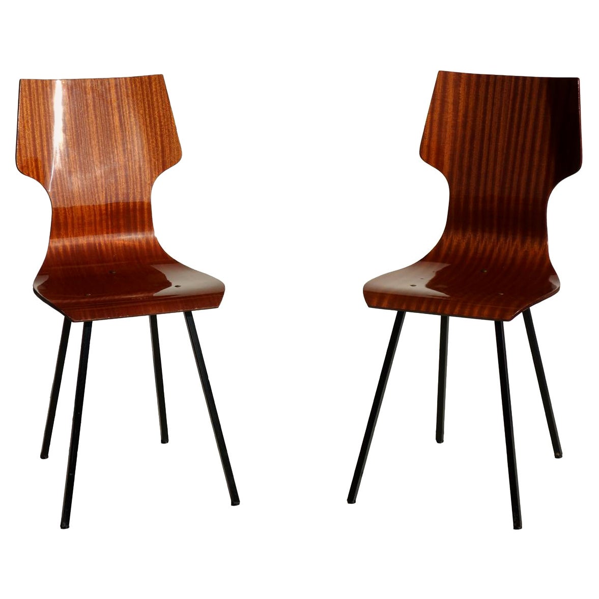 1950er Jahre Aldo Bartolomeo für Stildomus Italienisches Design, 2 Stühle aus Sperrholz im Angebot