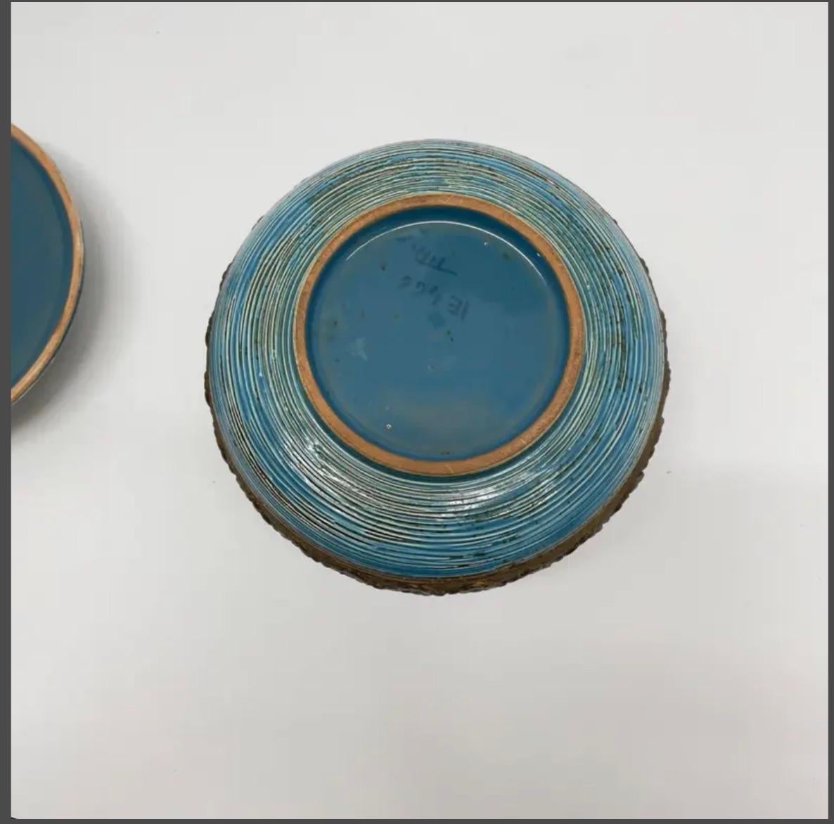 1950 Aldo Londi Bitossi Cuenco de cerámica azul Rímini con tapa en Bueno estado para la venta en Cordova, SC