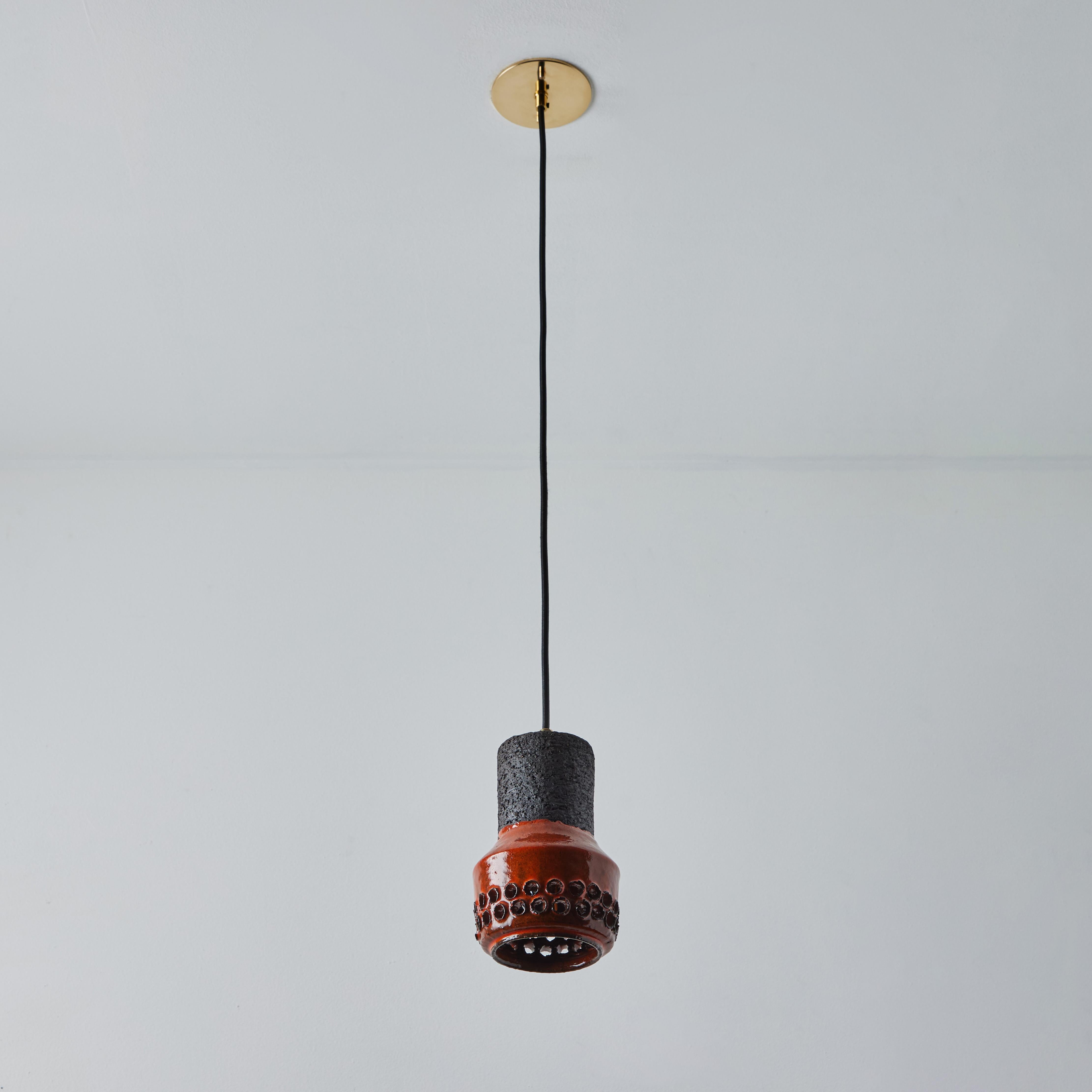 1950s Aldo Londi Ceramic Bitossi Pendant Lamp for Italian Raymor For Sale 6