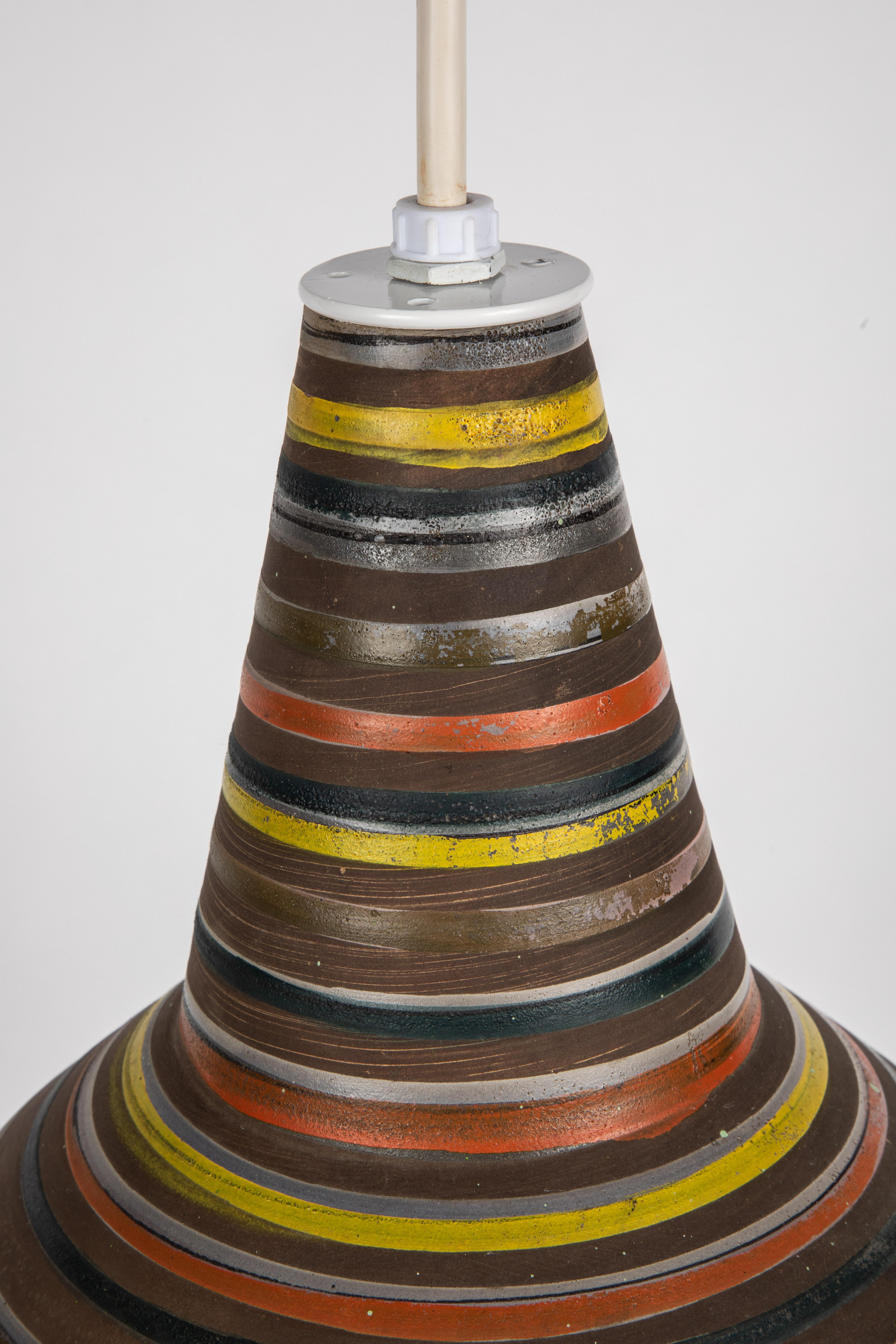 1950s Aldo Londi Ceramic Bitossi Pendant Lamp for Italian Raymor 7