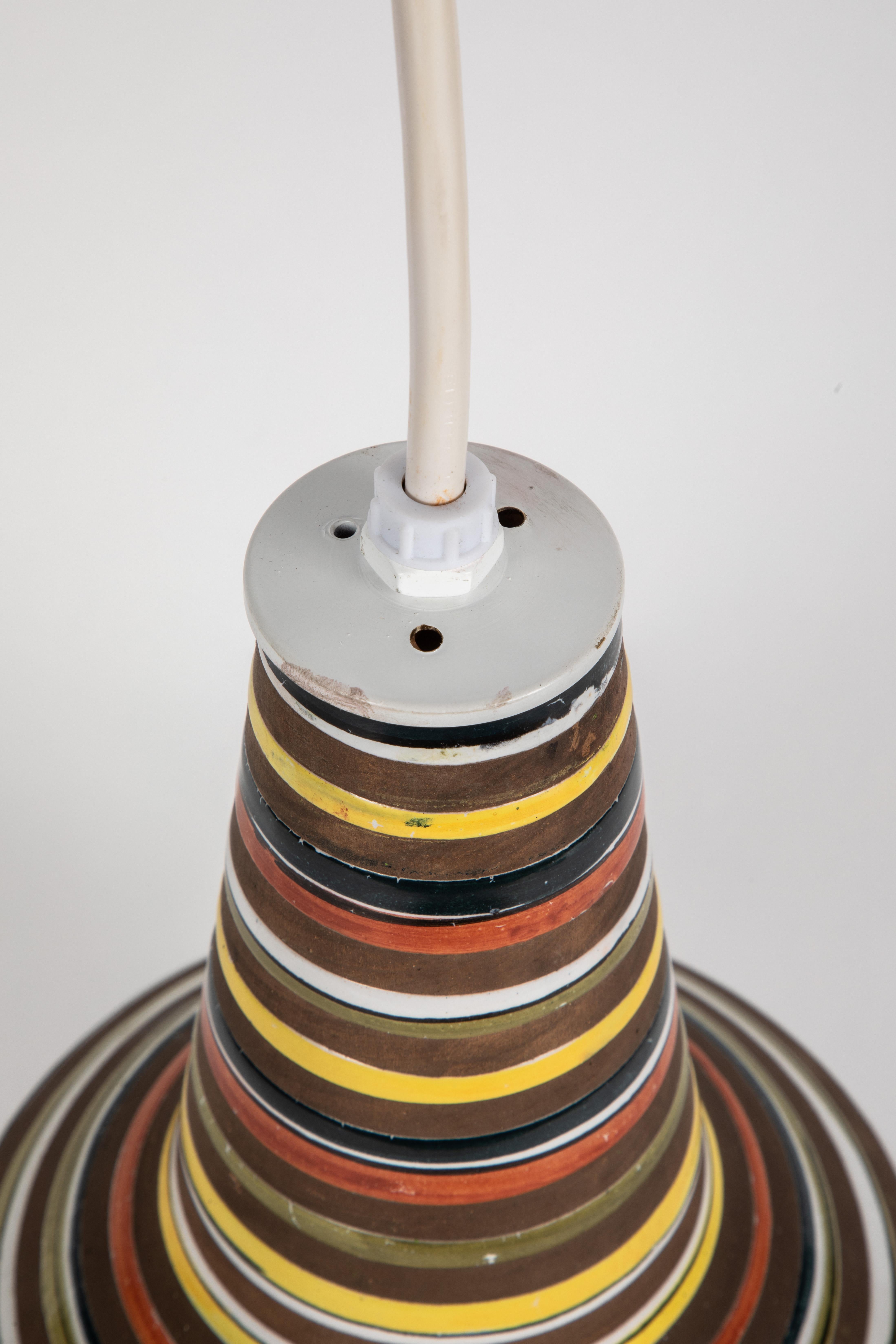 1950s Aldo Londi Ceramic Bitossi Pendant Lamp for Italian Raymor 9