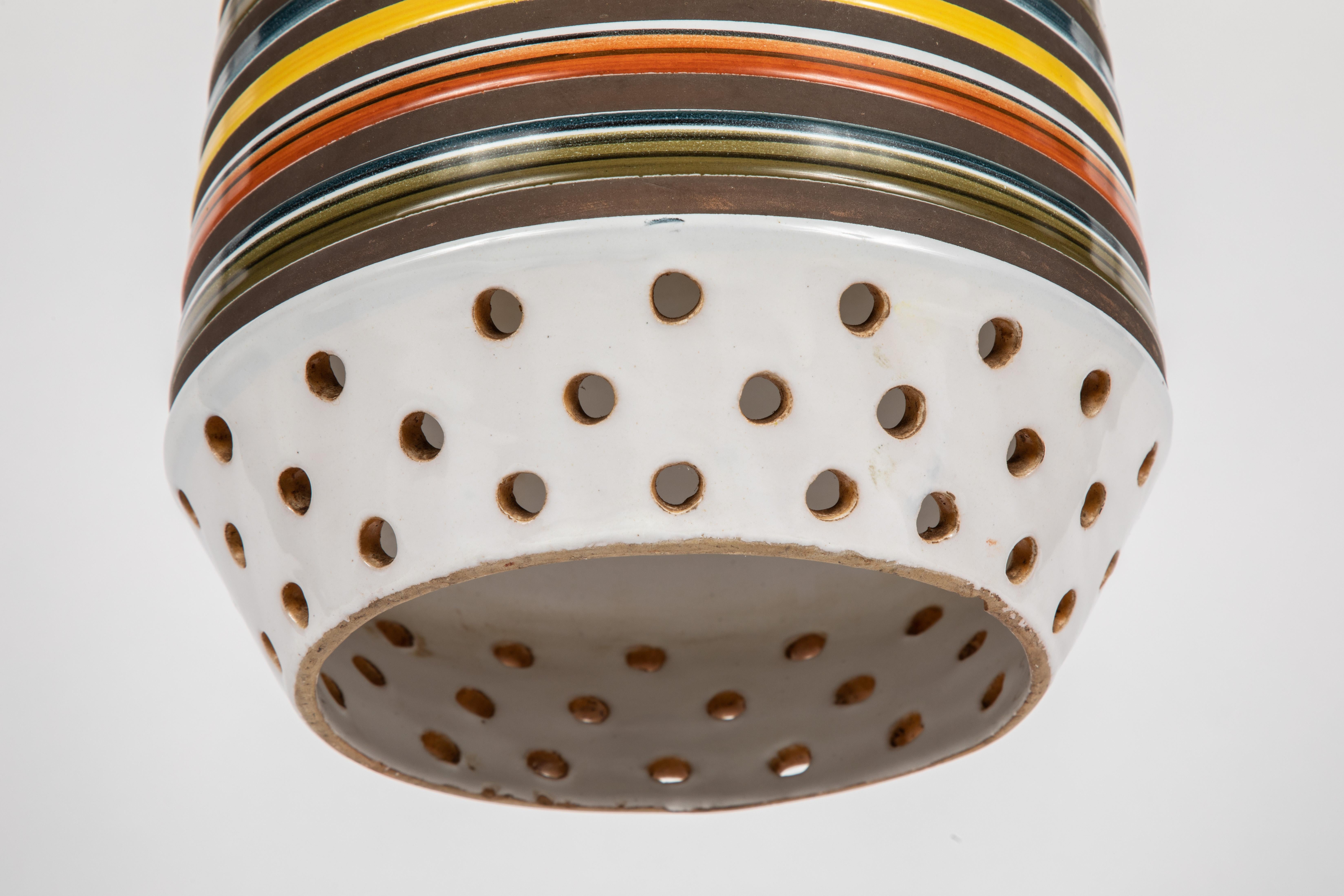 1950s Aldo Londi Ceramic Bitossi Pendant Lamp for Italian Raymor 11