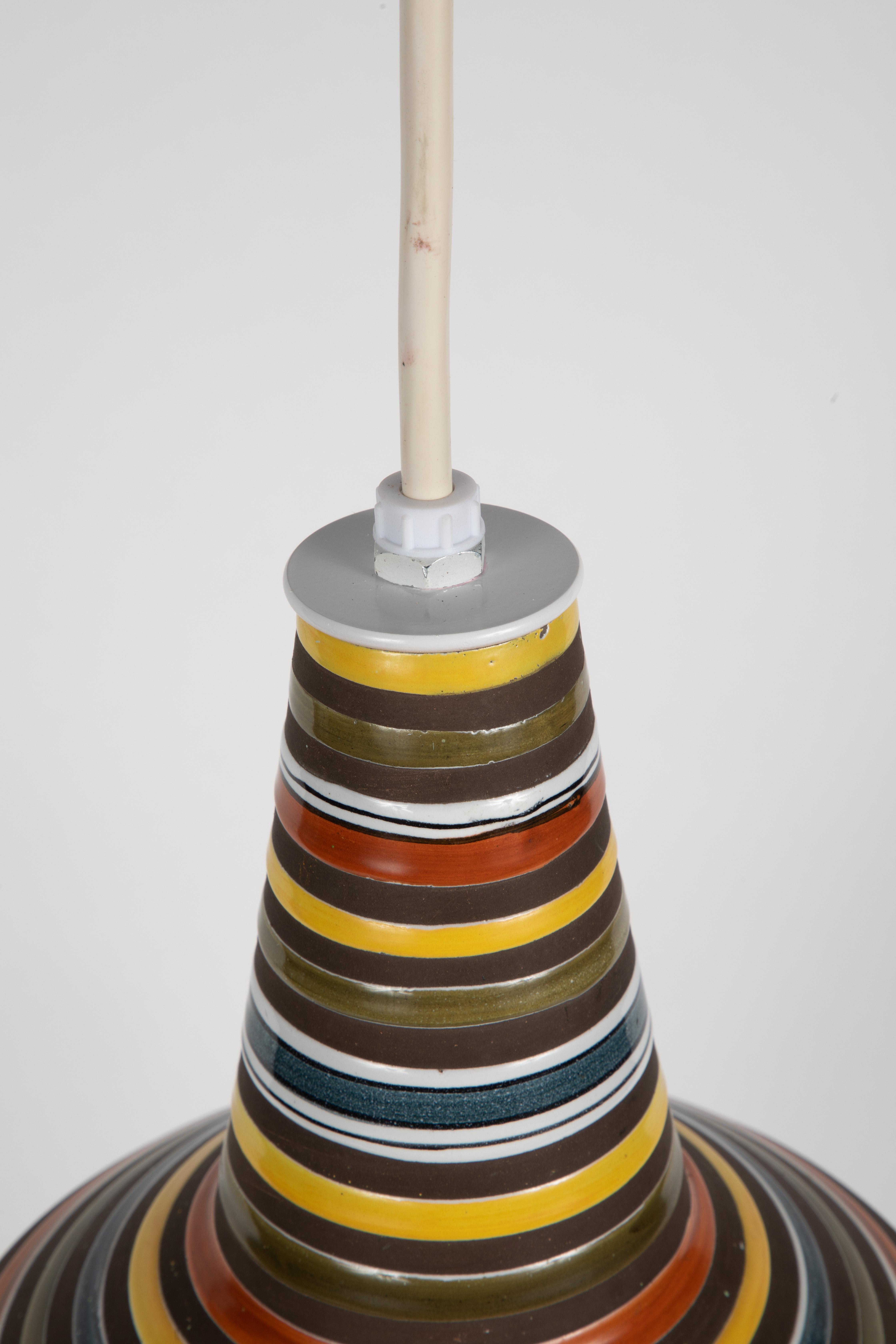 1950s Aldo Londi Ceramic Bitossi Pendant Lamp for Italian Raymor 13