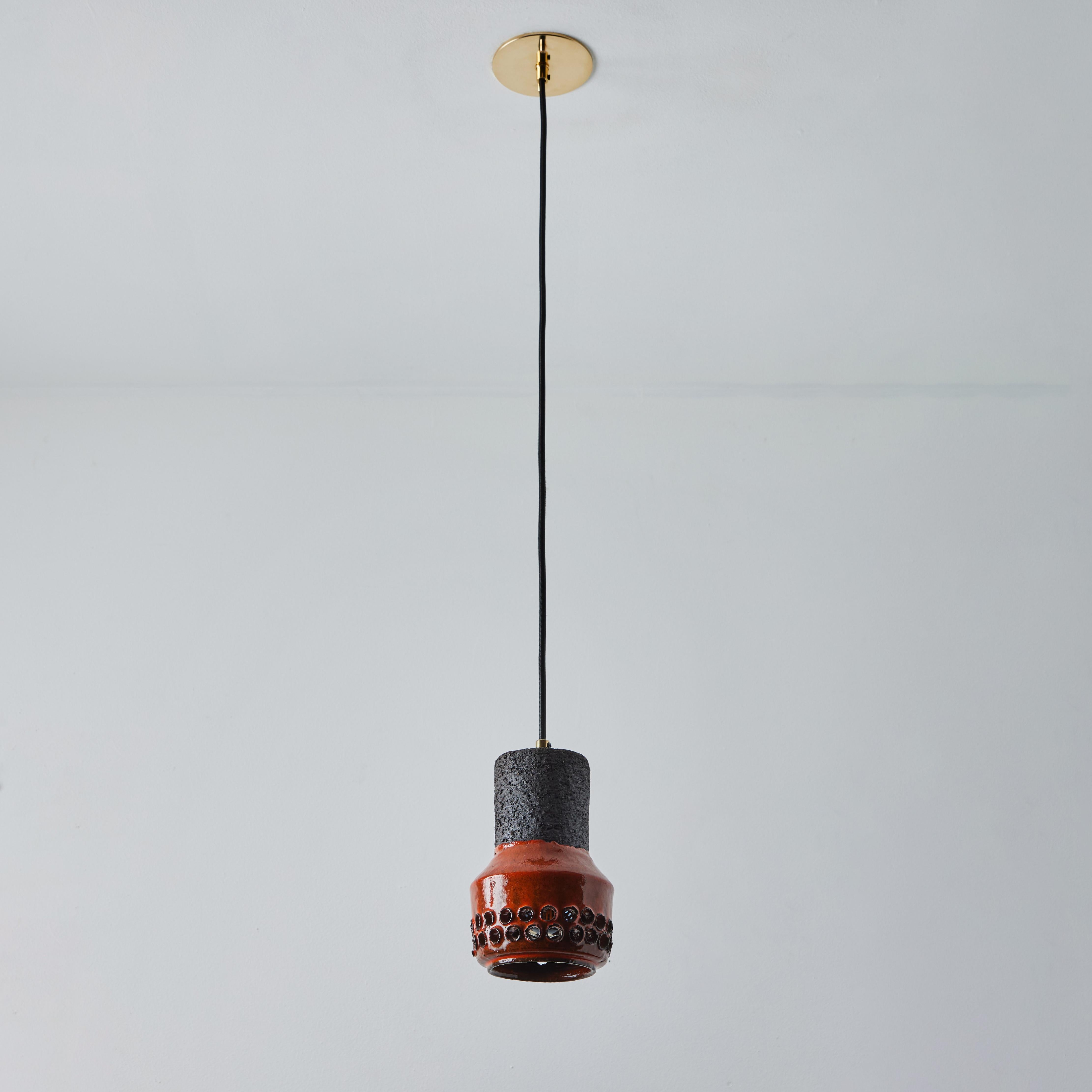 Vernissé Lampe à suspension en céramique Bitossi des années 1950 d'Aldo Londi pour l'italien Raymor en vente