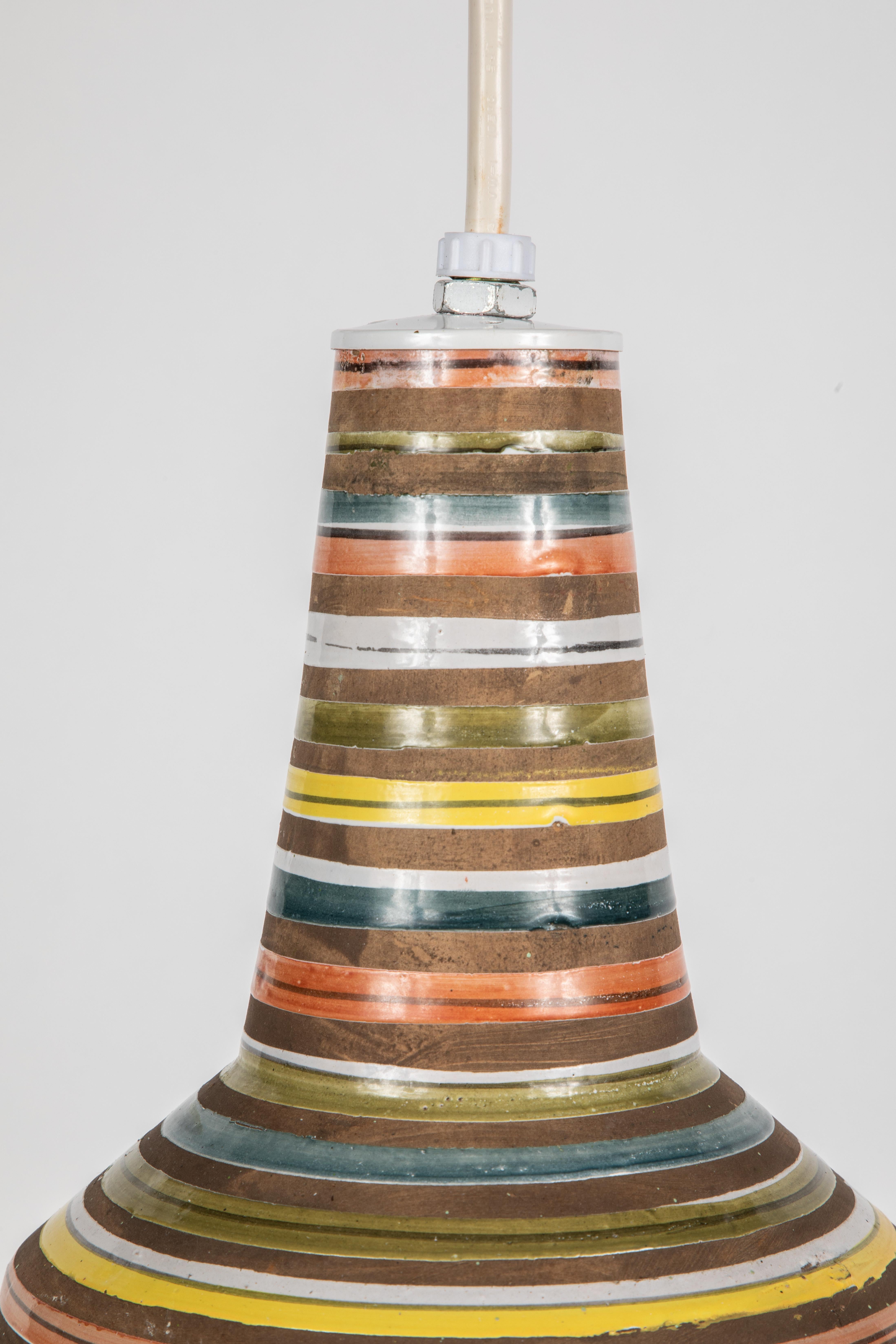 1950s Aldo Londi Ceramic Bitossi Pendant Lamp for Italian Raymor 2