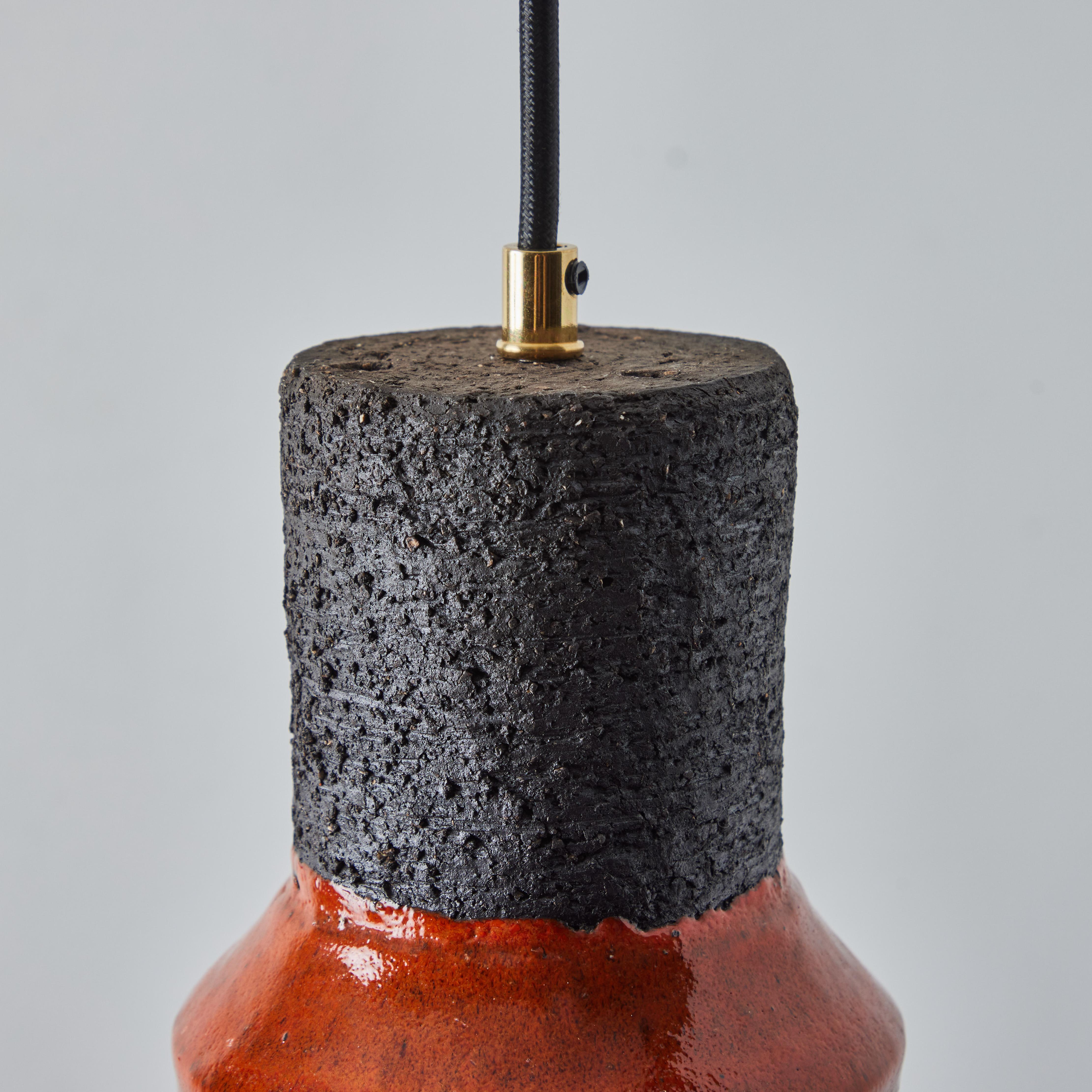 1950s Aldo Londi Ceramic Bitossi Pendant Lamp for Italian Raymor For Sale 2