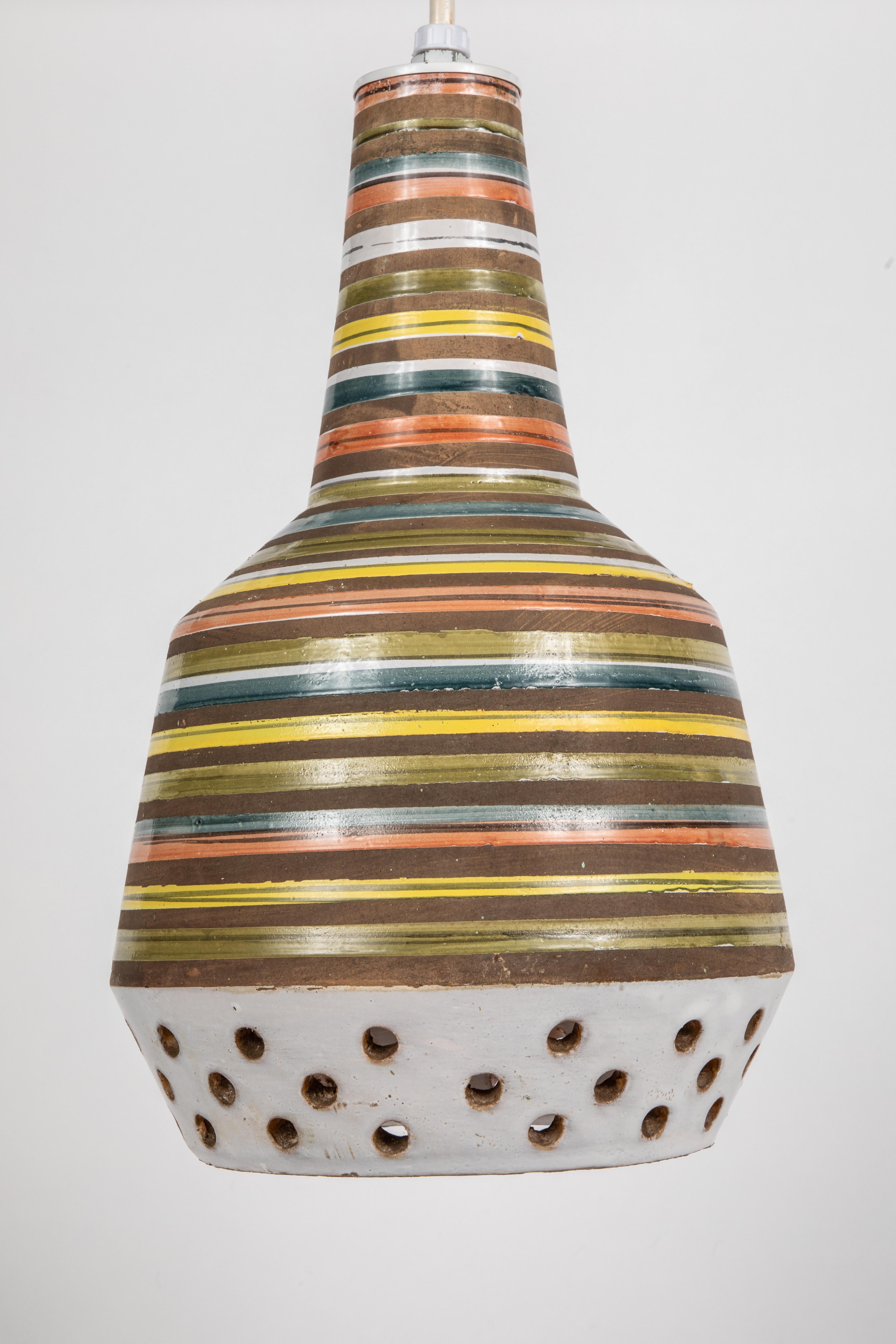 1950s Aldo Londi Ceramic Bitossi Pendant Lamp for Italian Raymor 3