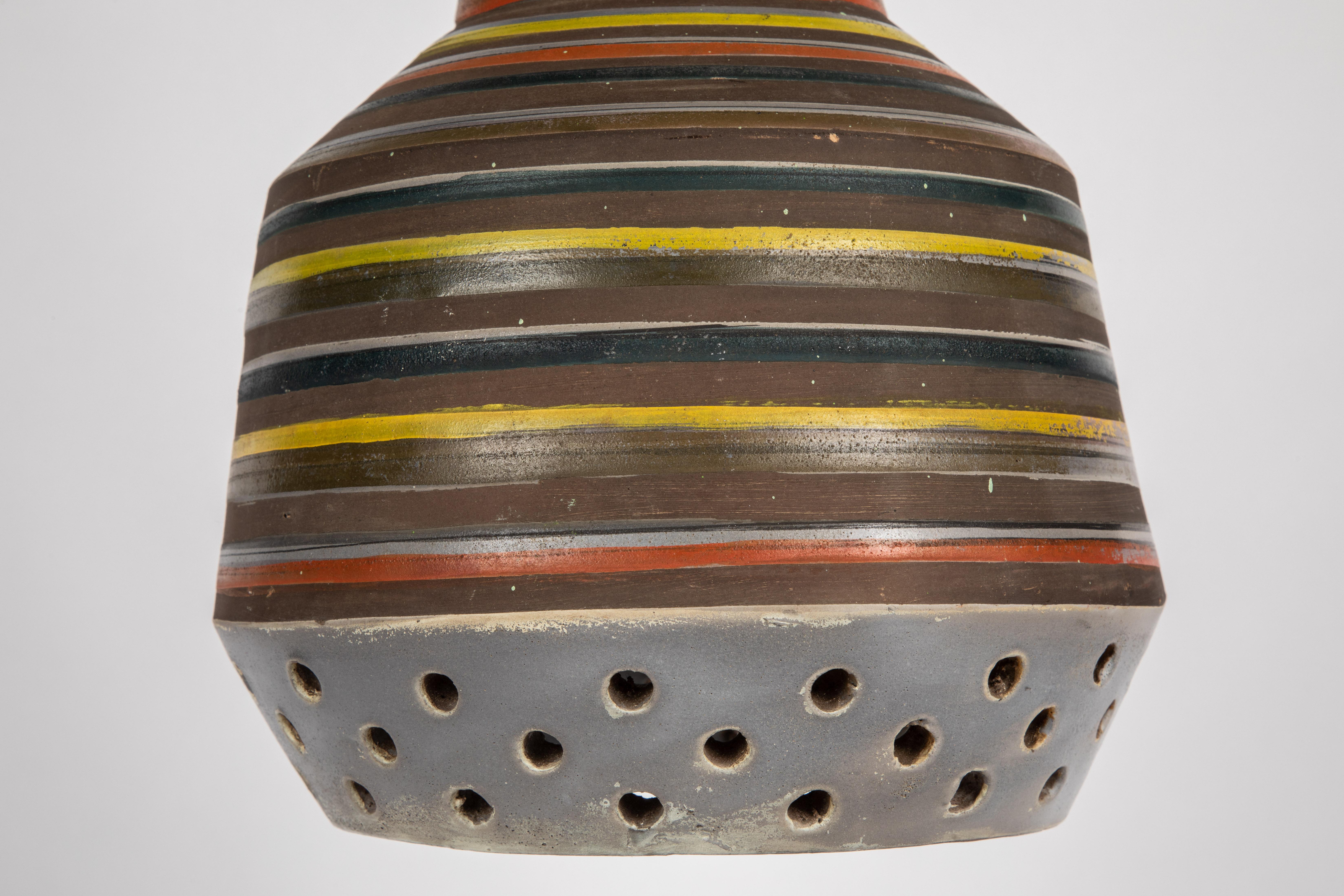 1950s Aldo Londi Ceramic Bitossi Pendant Lamp for Italian Raymor For Sale 3