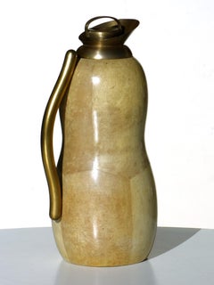 Caraffa in pelle di capra con etichetta Aldo Tura by Macabo Midcentury Italy del 1950