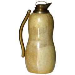 Caraffa in pelle di capra con etichetta Aldo Tura by Macabo Midcentury Italy del 1950