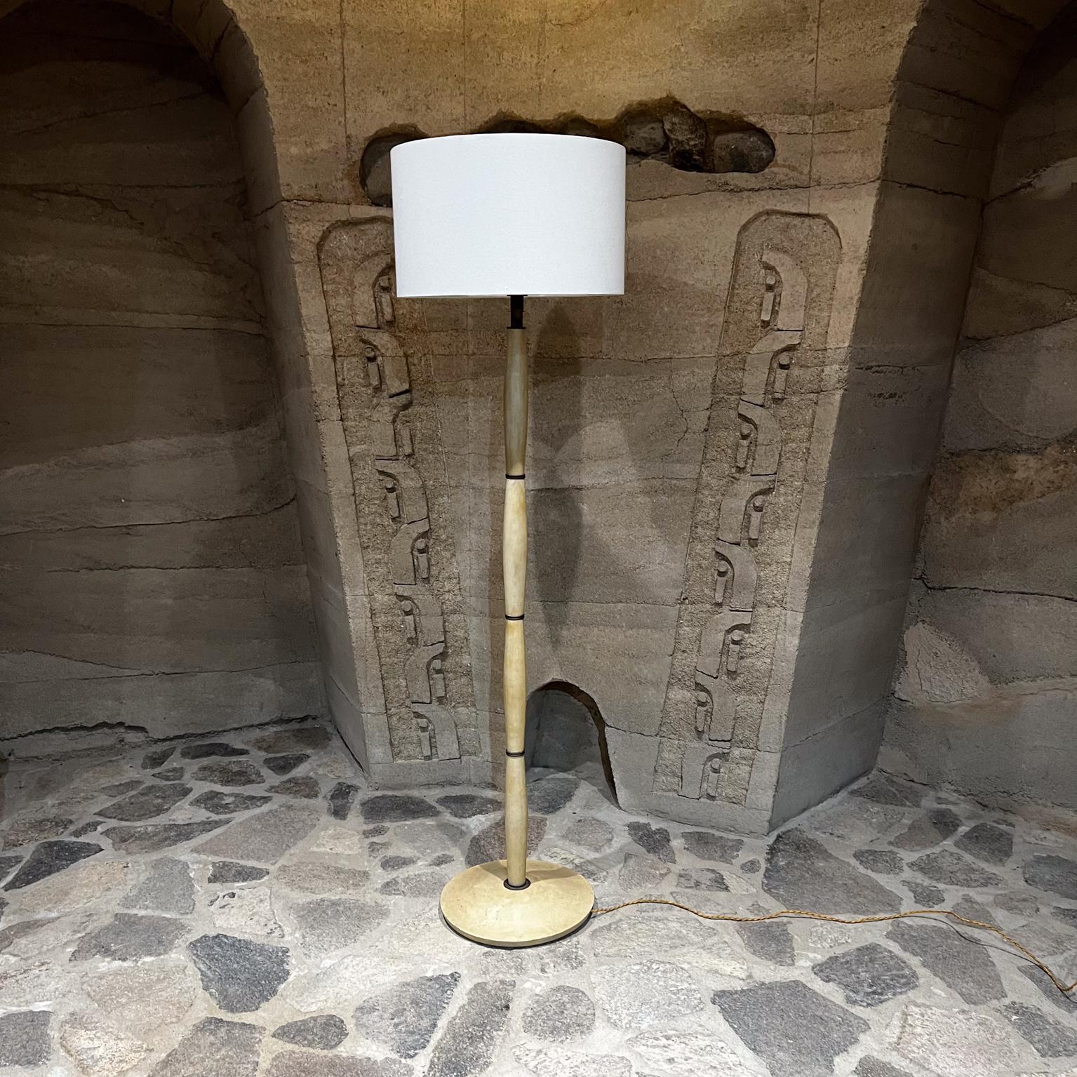 Mid-Century Modern 1950s Aldo Tura Floor Lamp Lacquered Goatskin Bronze Italy